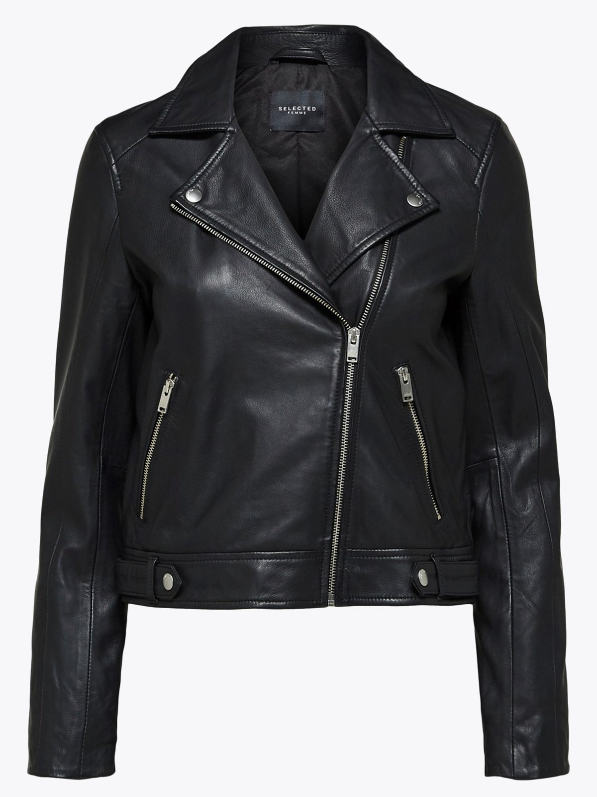 Selected Femme Katie Leather Jacket Black
