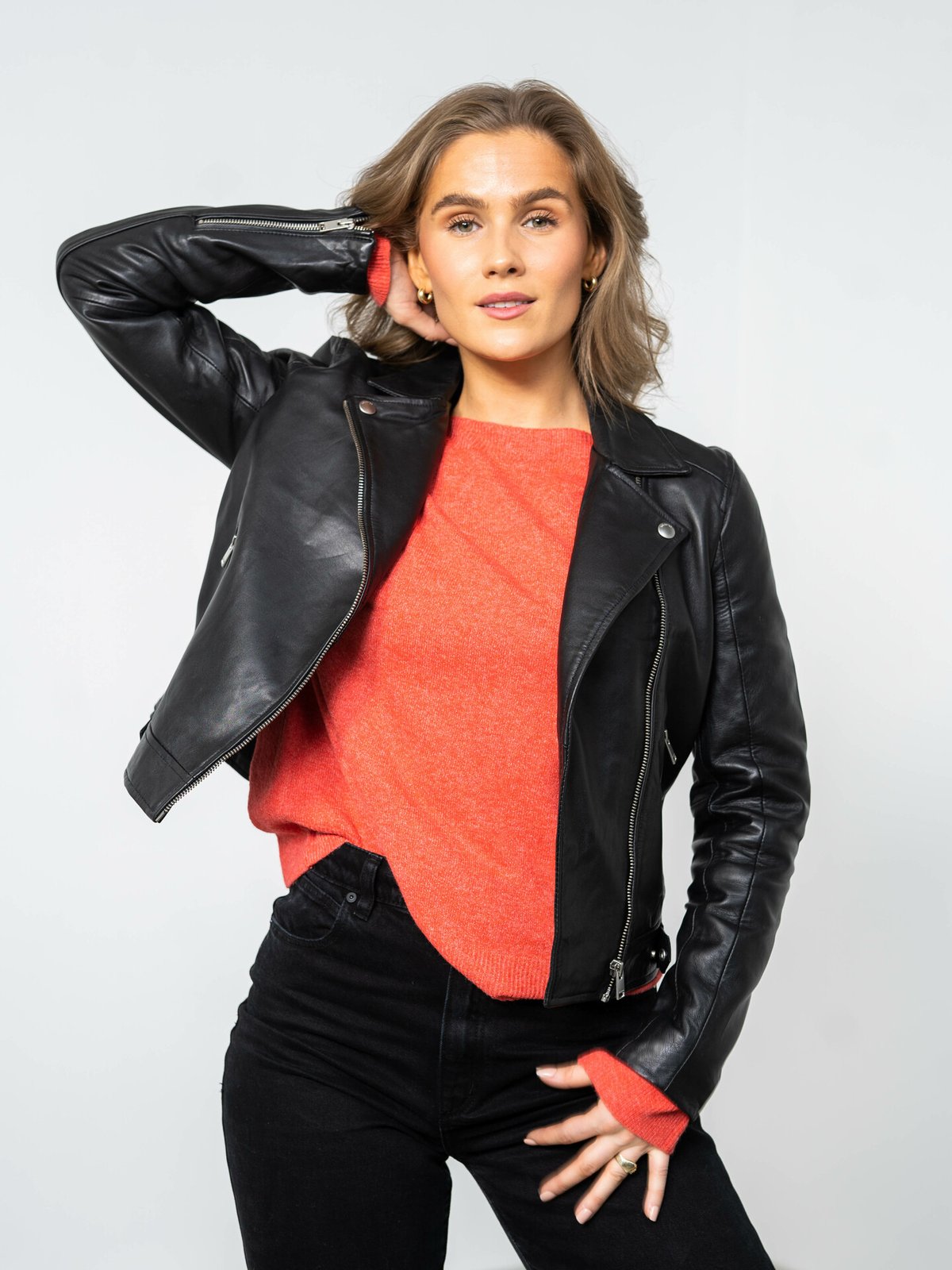 Selected Femme Katie Leather Jacket Black