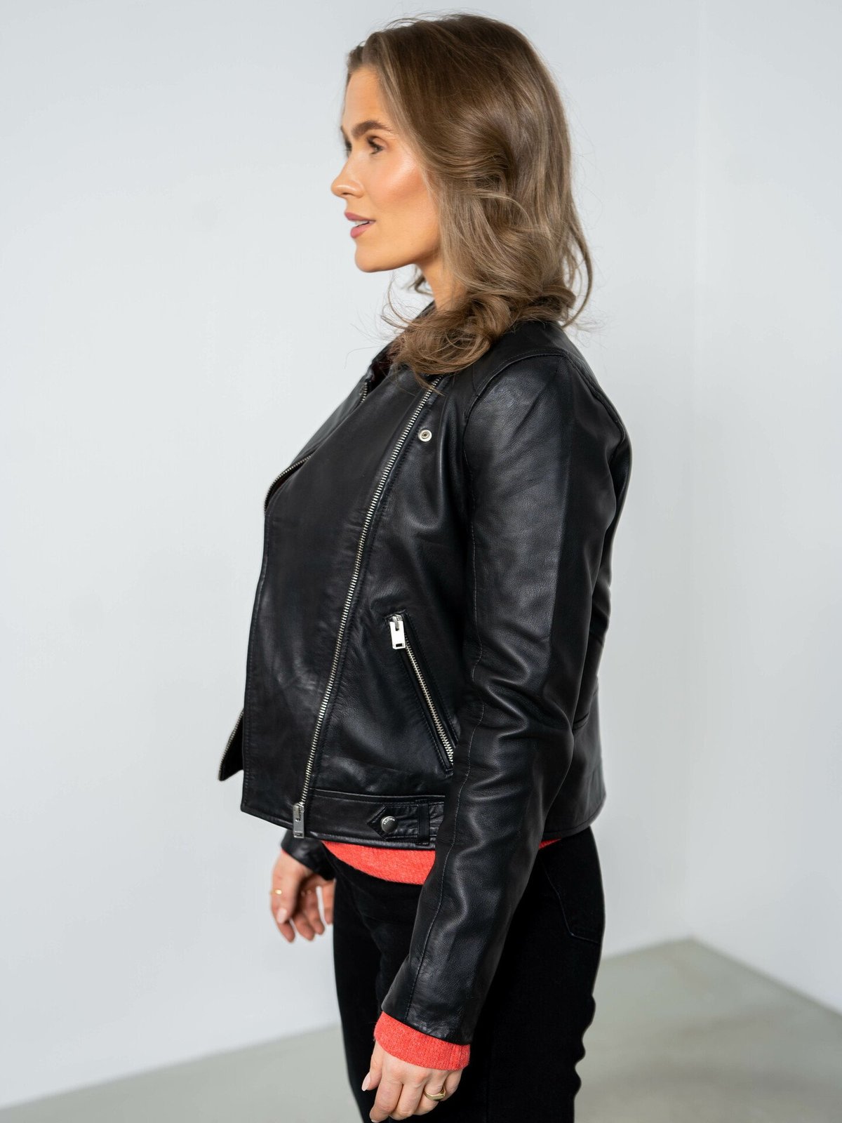 Selected Femme Katie Leather Jacket Black