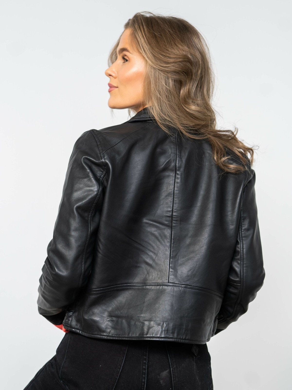 Selected Femme Katie Leather Jacket Black