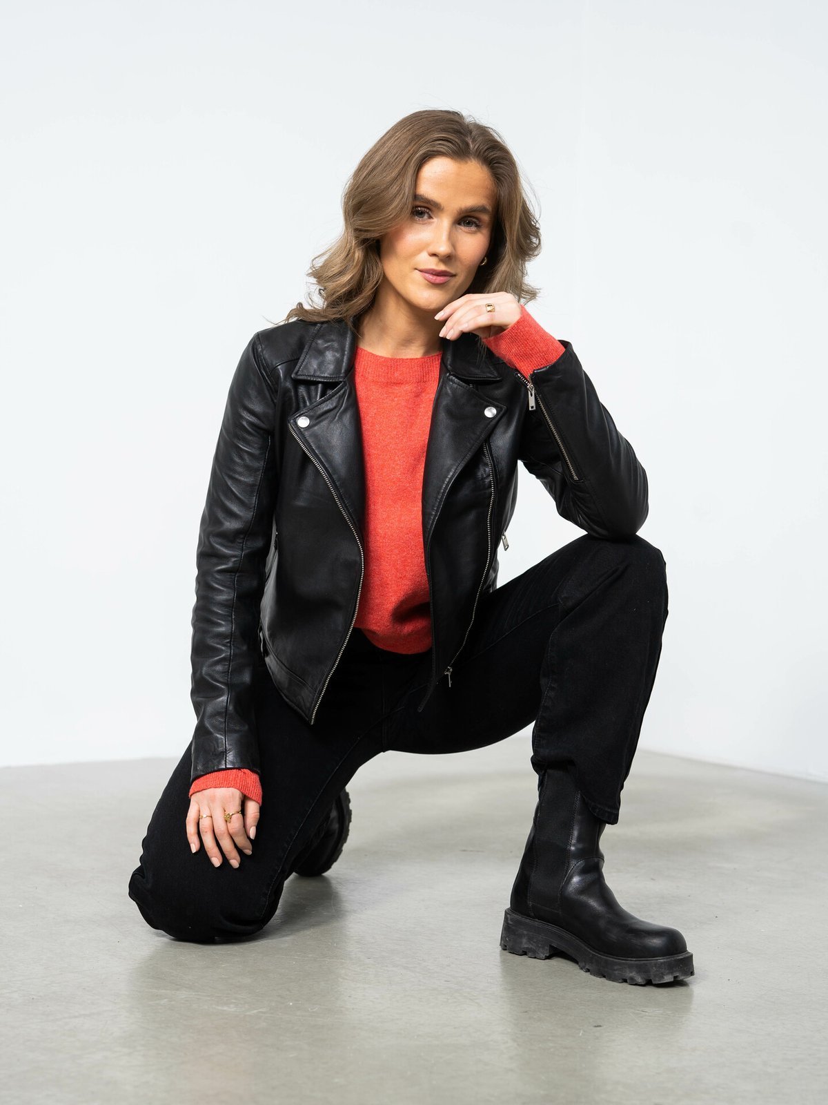 Selected Femme Katie Leather Jacket Black