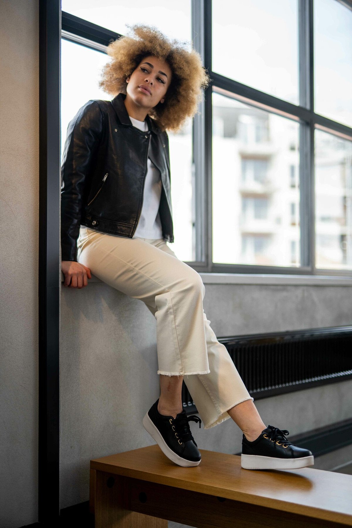 Selected Femme Katie Leather Jacket Black