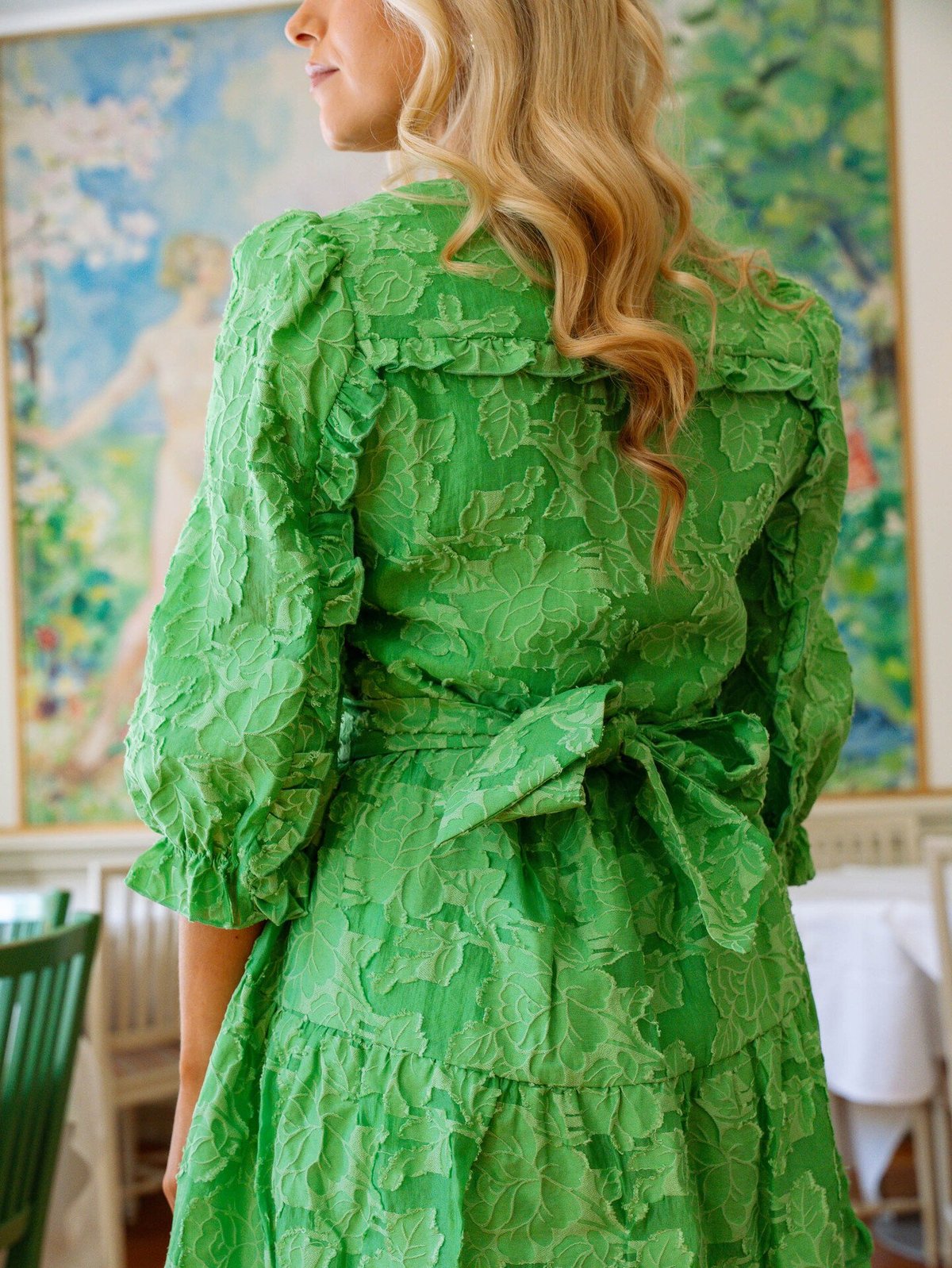 Selected Femme Sadie 3/4 Midi Dress Absinthe Green