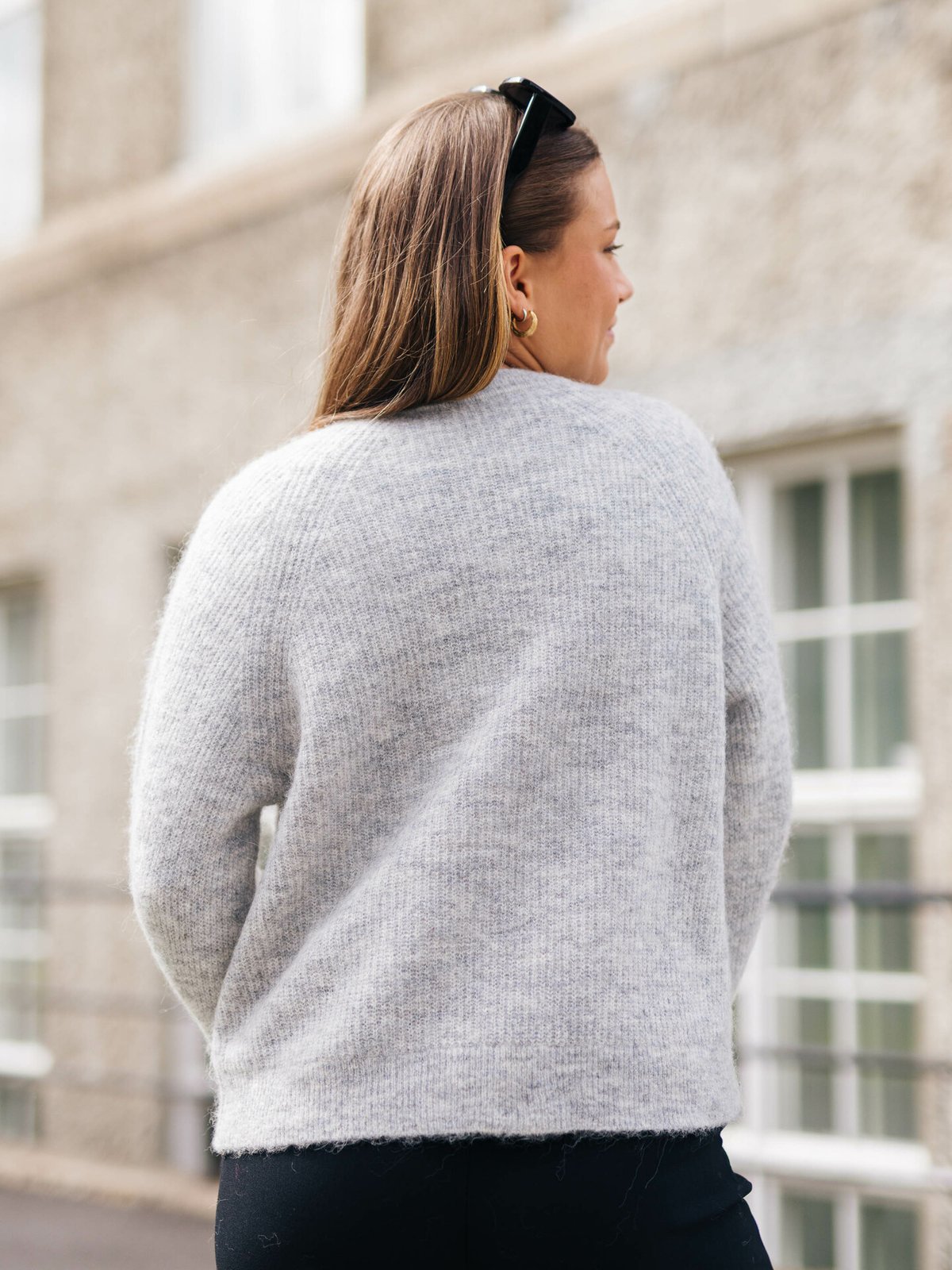 Selected Femme Lulu Long Sleeve Knit Short Cardigan Grå