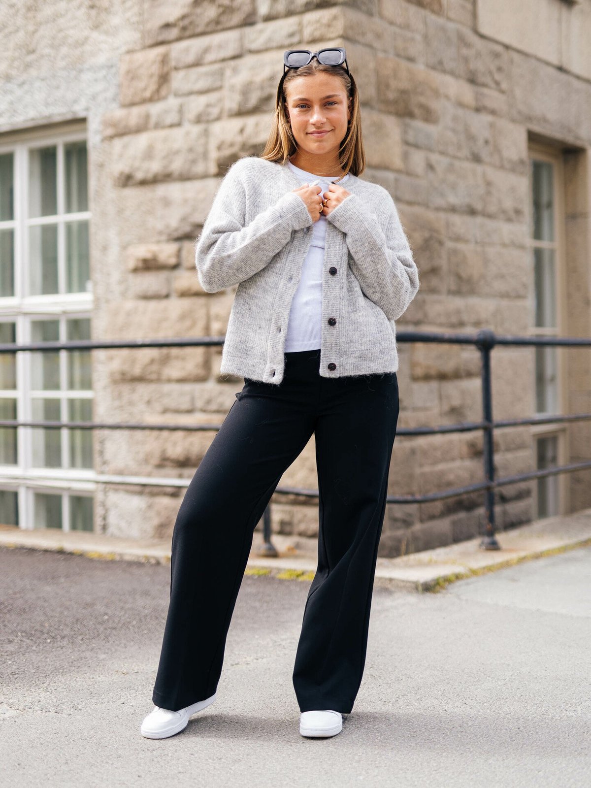 Selected Femme Lulu Long Sleeve Knit Short Cardigan Grå