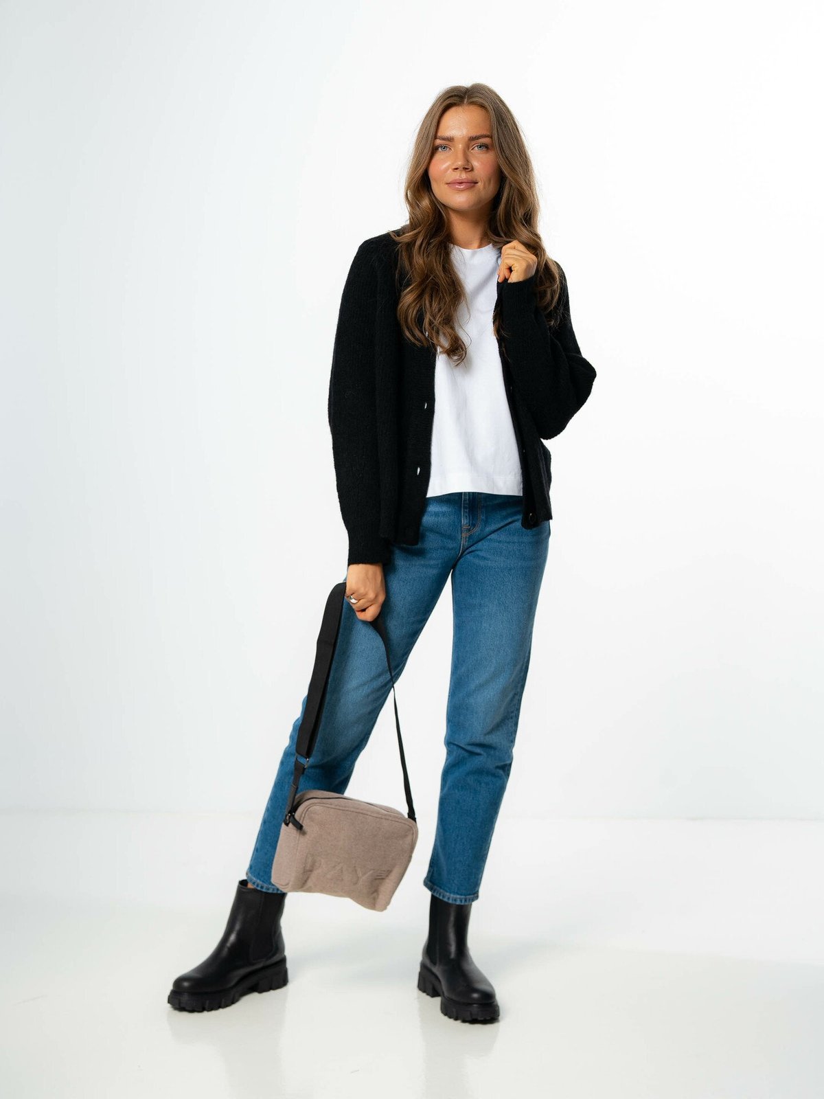 Selected Femme Lulu Long Sleeve Knit Short Cardigan Black