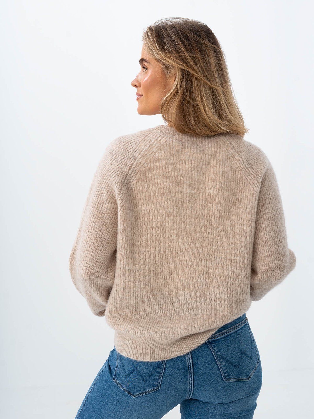 Selected Femme Lulu Long Sleeve Knit Short Cardigan Birch Melange