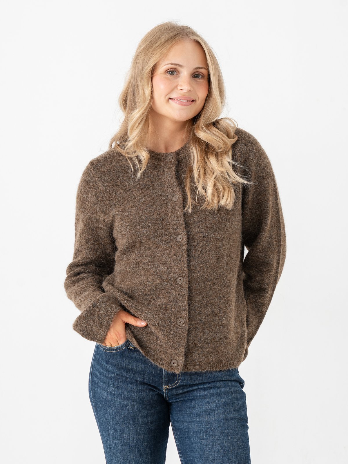 Selected Femme Lulu Long Sleeve Knit Short Cardigan Dachshund