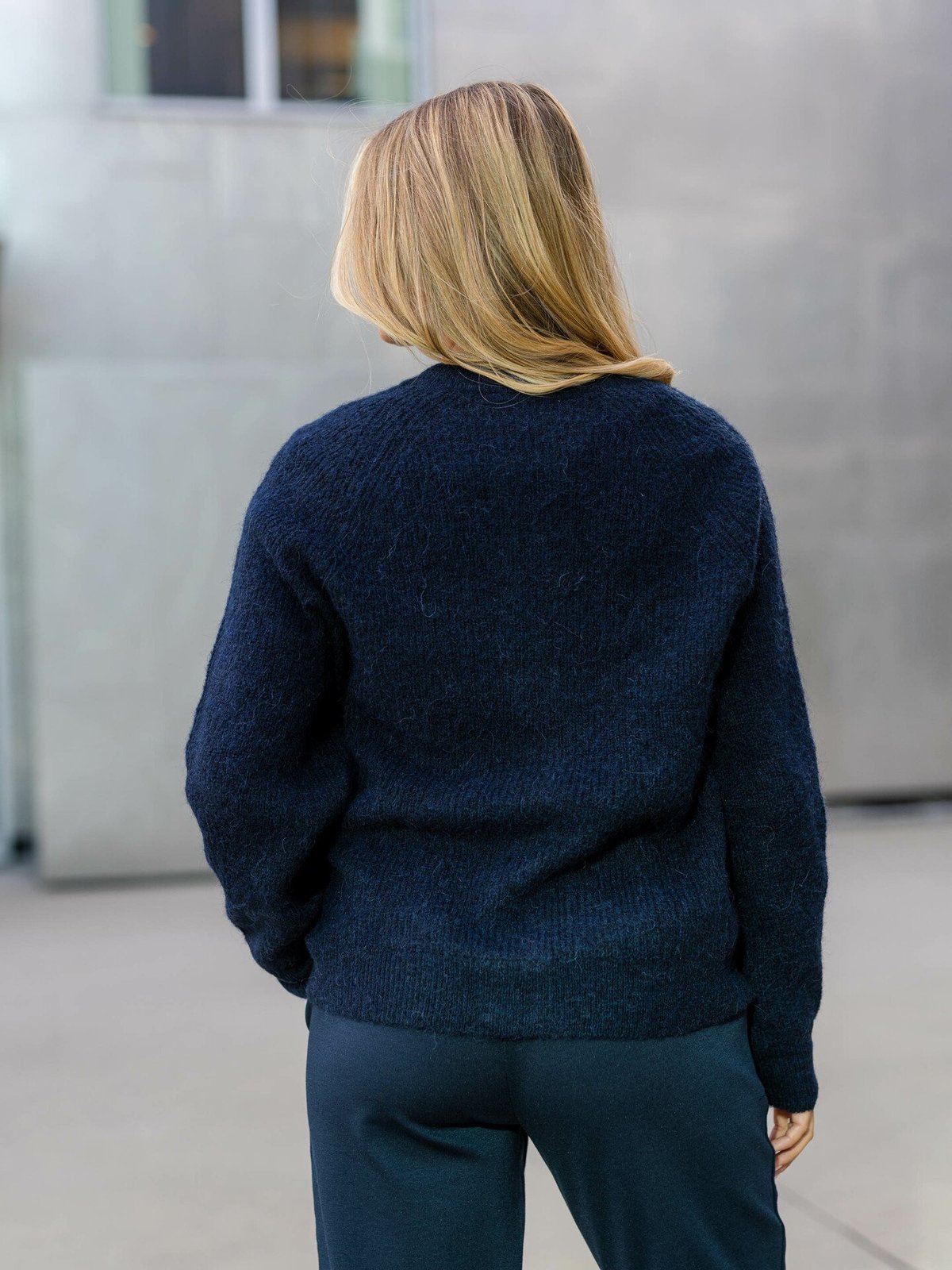 Selected Femme Lulu Long Sleeve Knit Short Cardigan Dark Sapphire