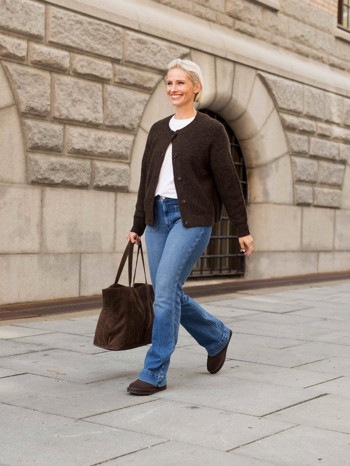 Selected Femme Lulu Long Sleeve Knit Short Cardigan Delicioso MELANGE