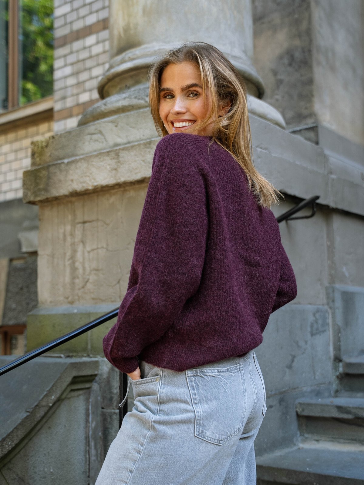 Selected Femme Lulu Long Sleeve Knit Short Cardigan Fig Melange