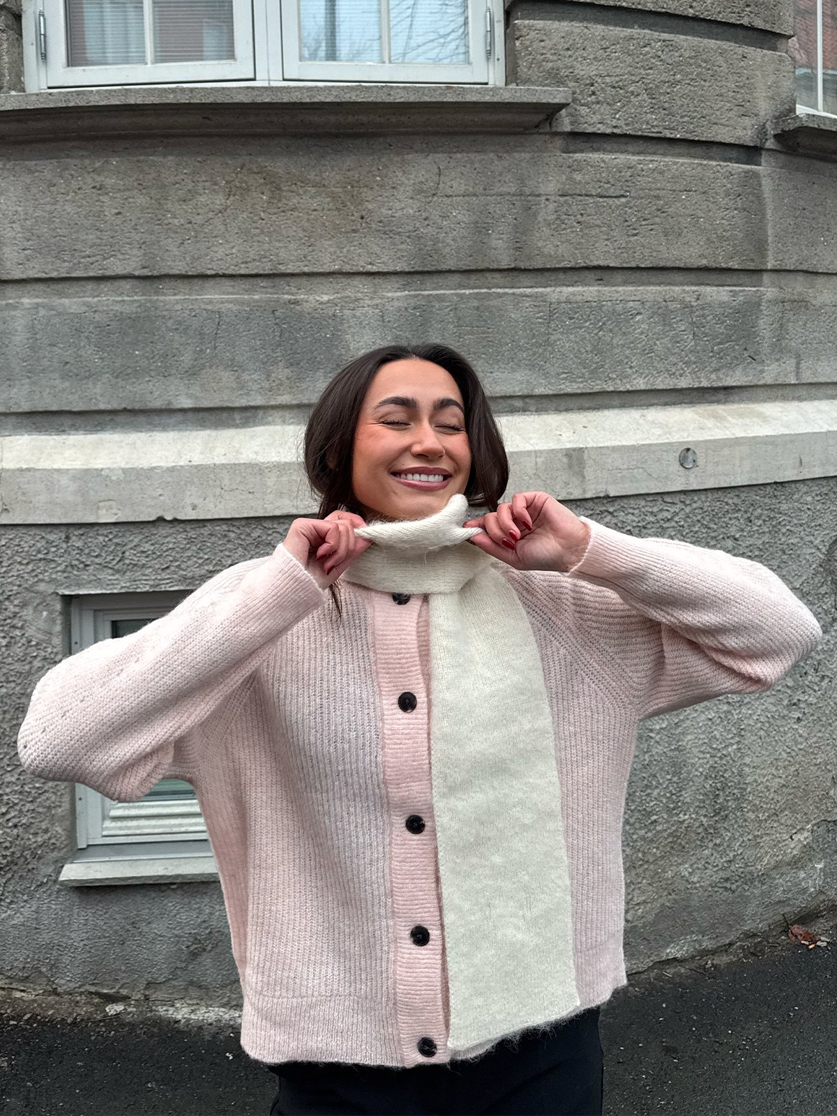 Selected Femme Lulu Long Sleeve Knit Short Cardigan Pale Dogwood Melange