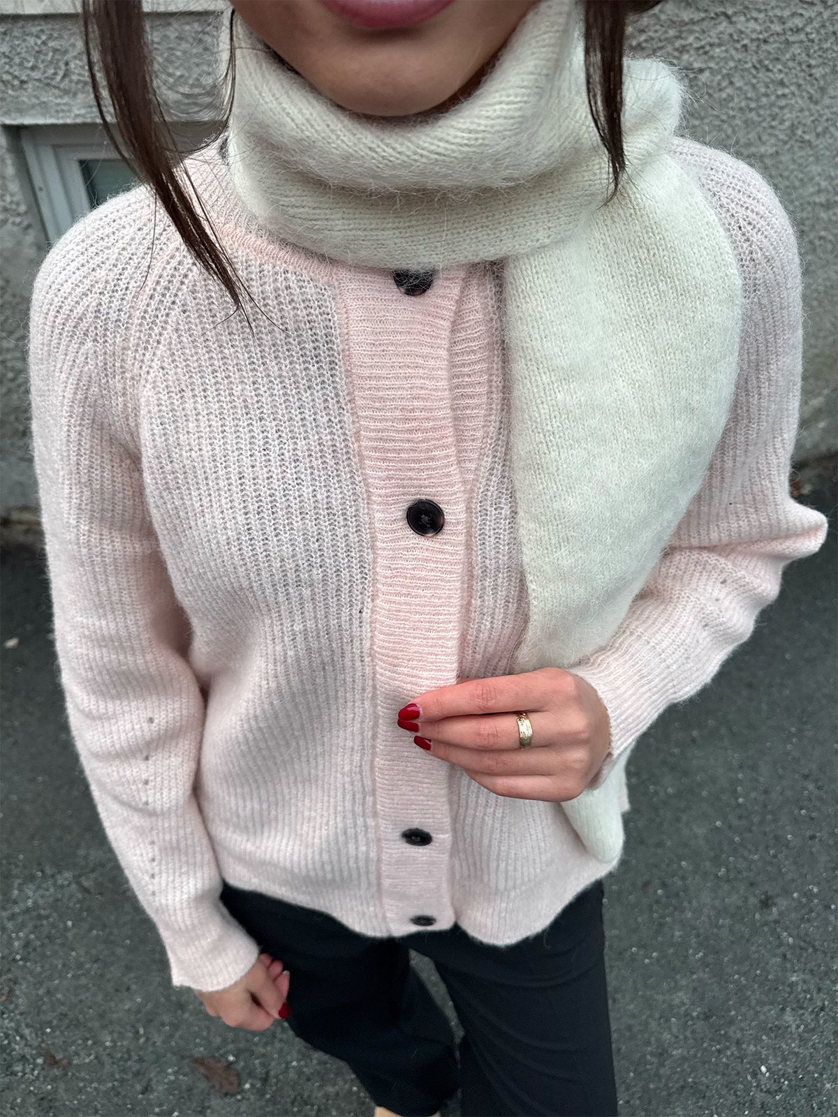 Selected Femme Lulu Long Sleeve Knit Short Cardigan Pale Dogwood Melange