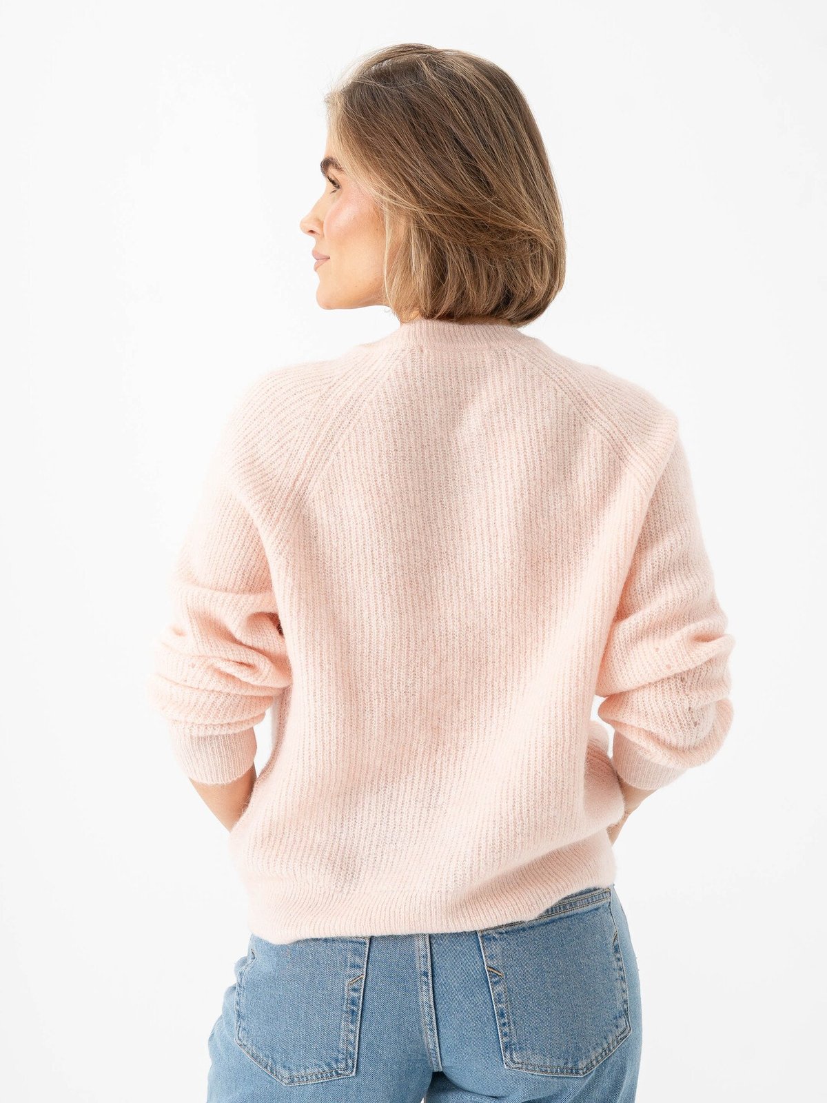 Selected Femme Lulu Long Sleeve Knit Short Cardigan Pale Dogwood Melange