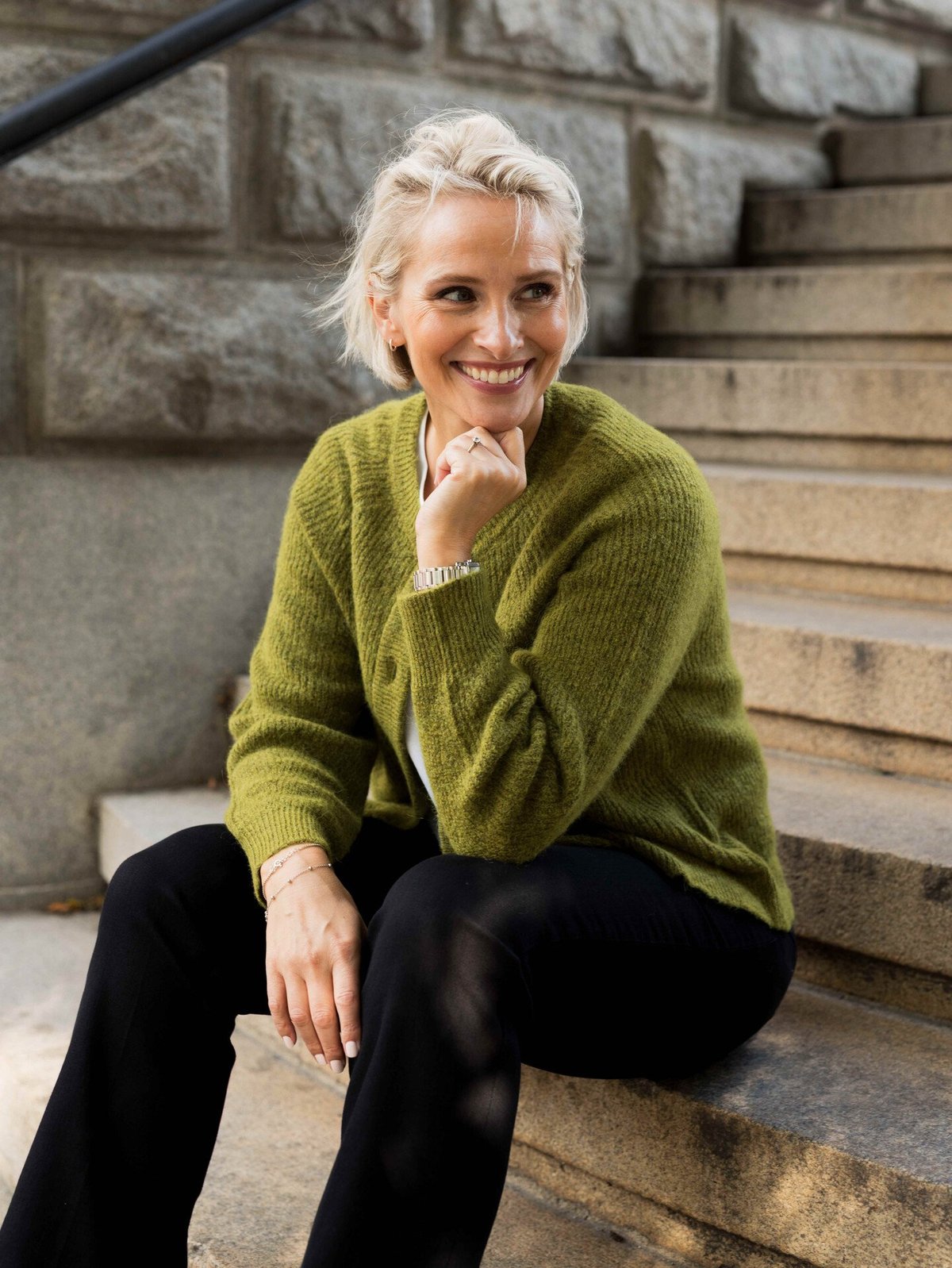 Selected Femme Lulu Long Sleeve Knit Short Cardigan Cardamom Seed Melange