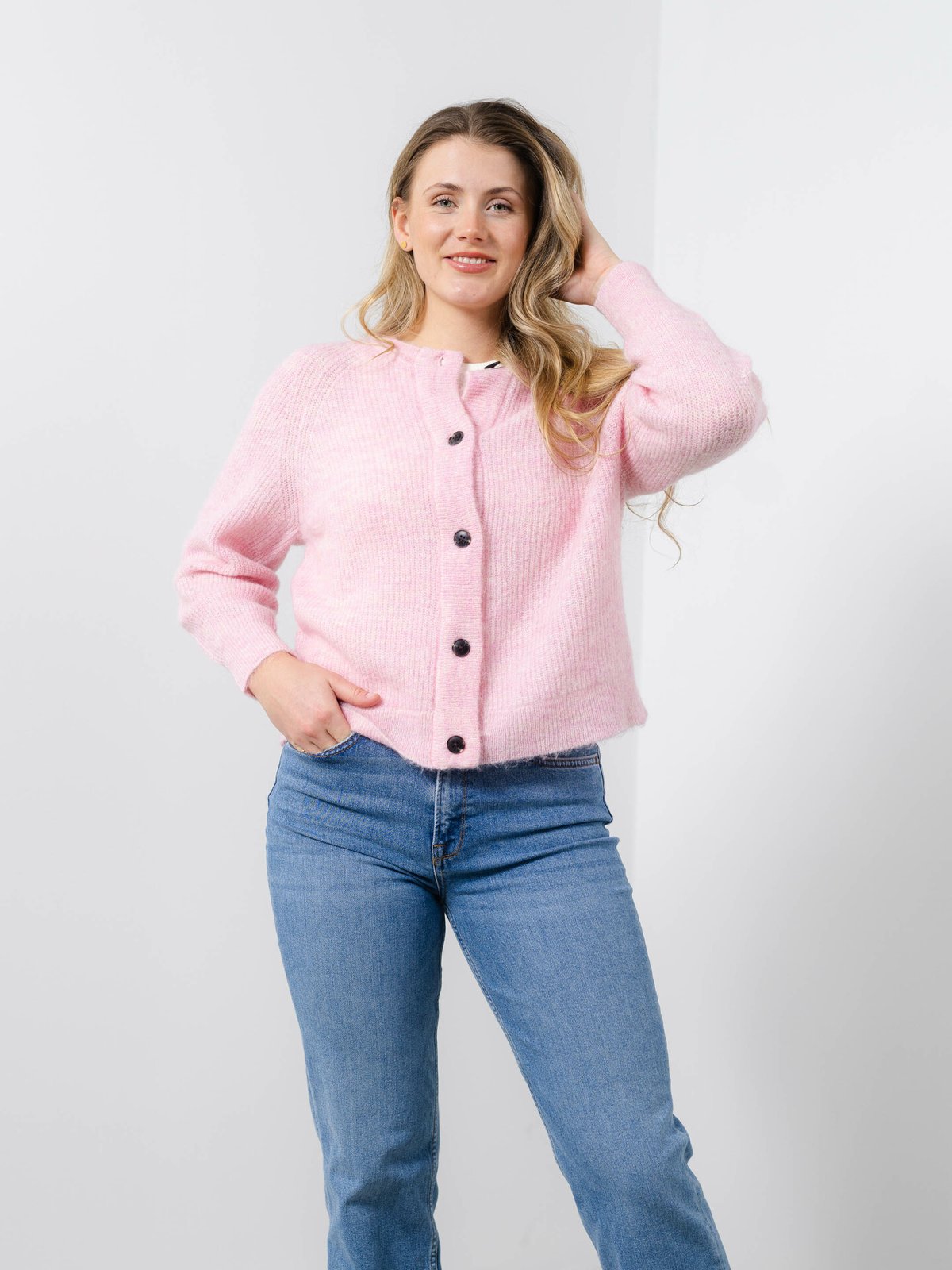 Selected Femme Lulu Long Sleeve Knit Short Cardigan Sweet Lilac