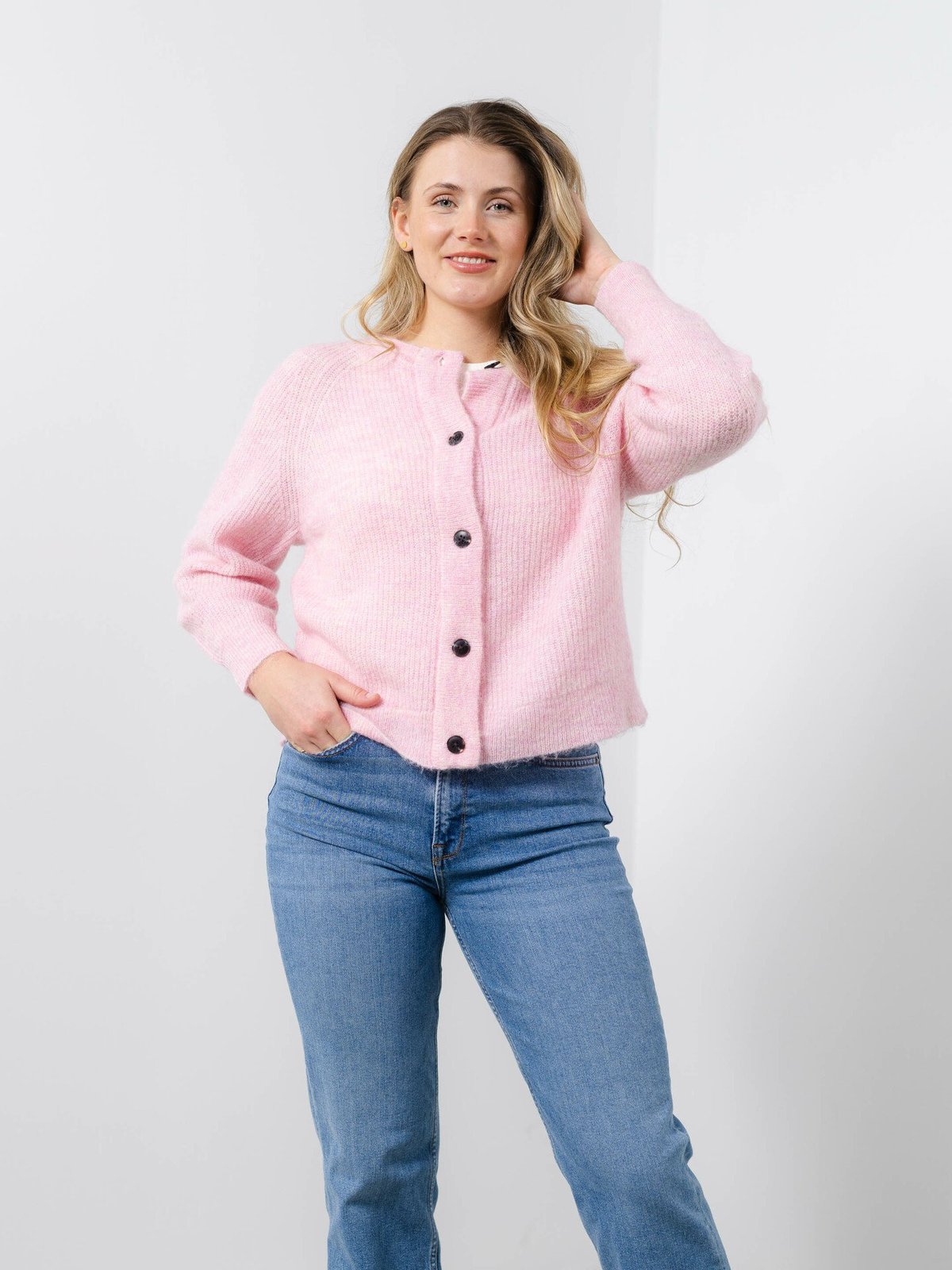 Selected Femme Lulu Long Sleeve Knit Short Cardigan Sweet Lilac