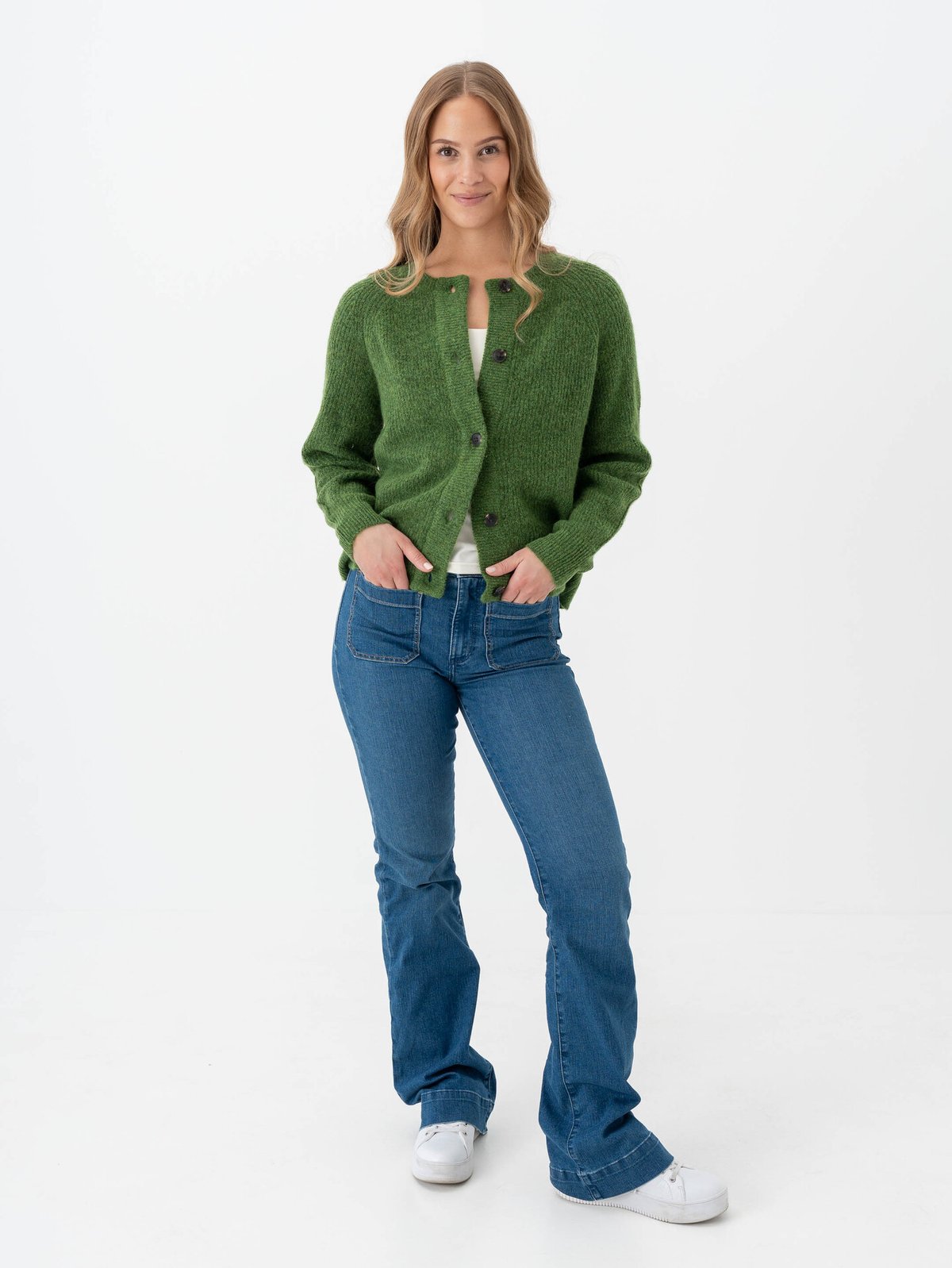 Selected Femme Lulu Long Sleeve Knit Short Cardigan Spindle Tree