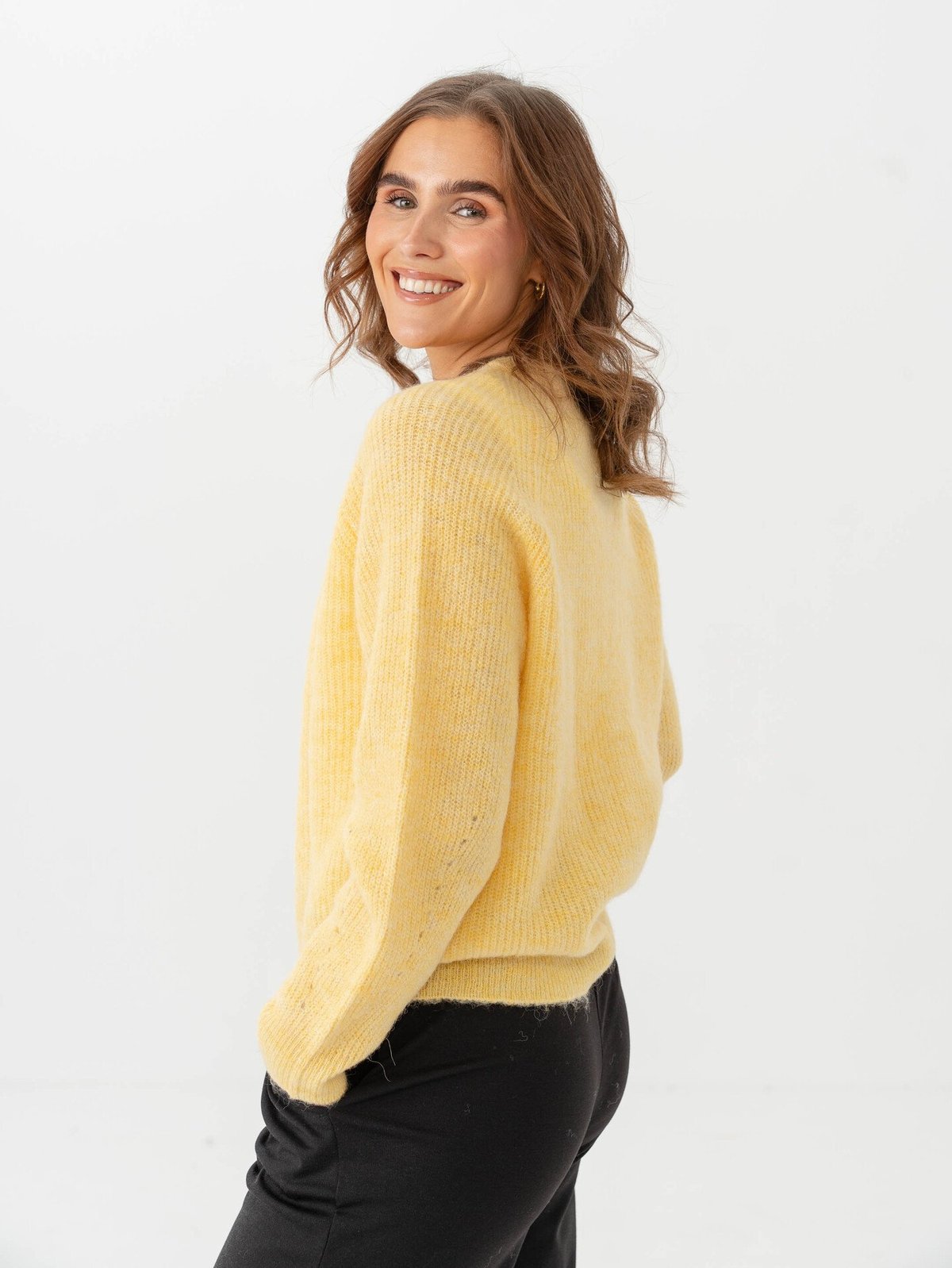 Selected Femme Lulu Long Sleeve Knit Short Cardigan Sundress Melange