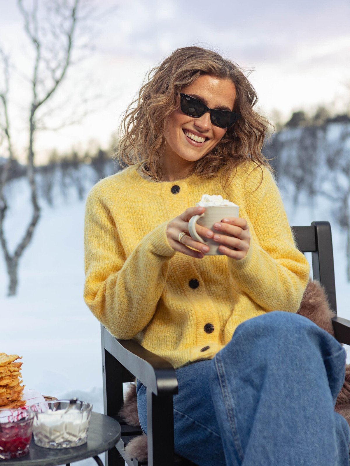 Selected Femme Lulu Long Sleeve Knit Short Cardigan Sundress Melange