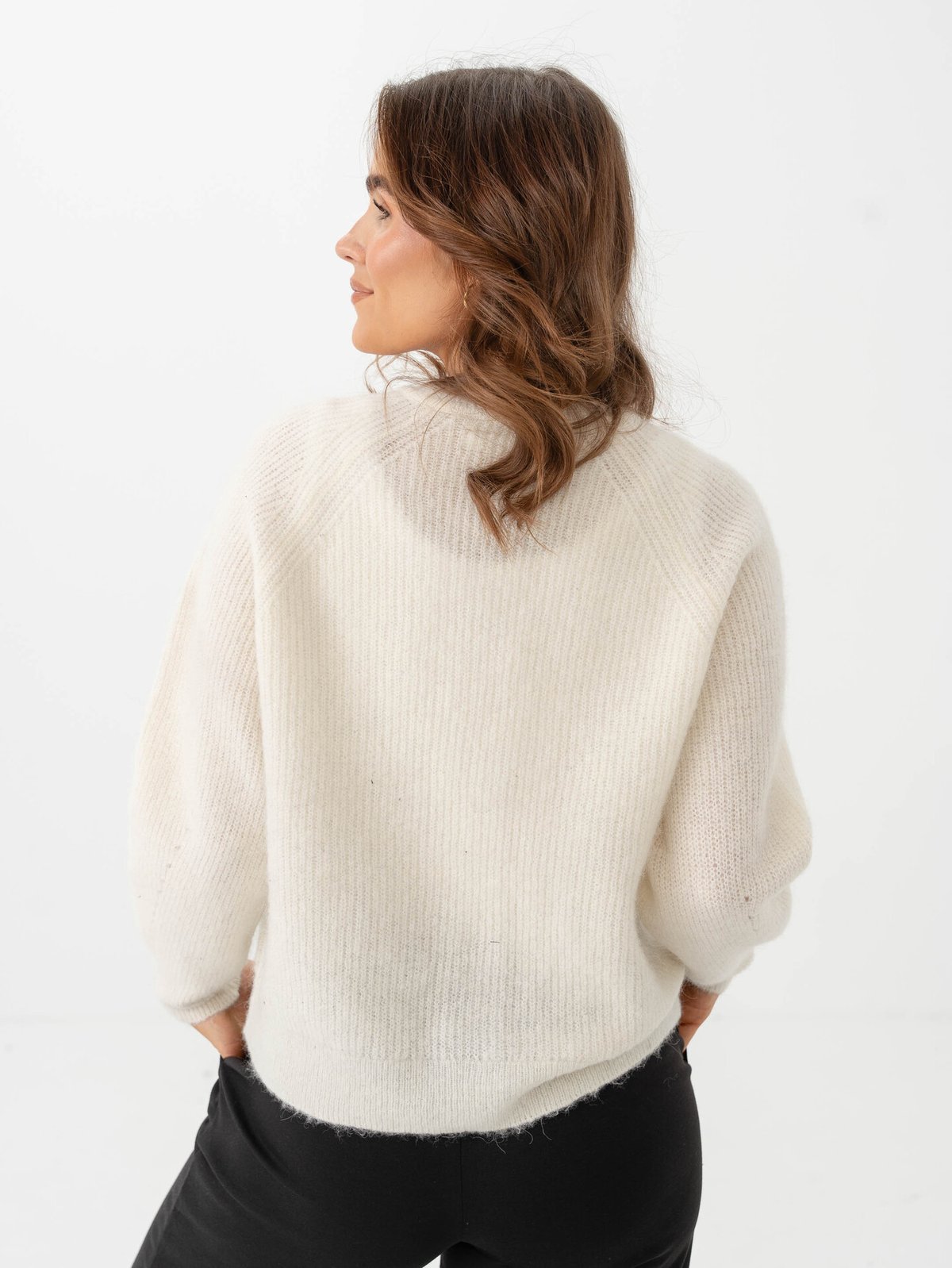 Selected Femme Lulu Long Sleeve Knit Short Cardigan Snow White Melange