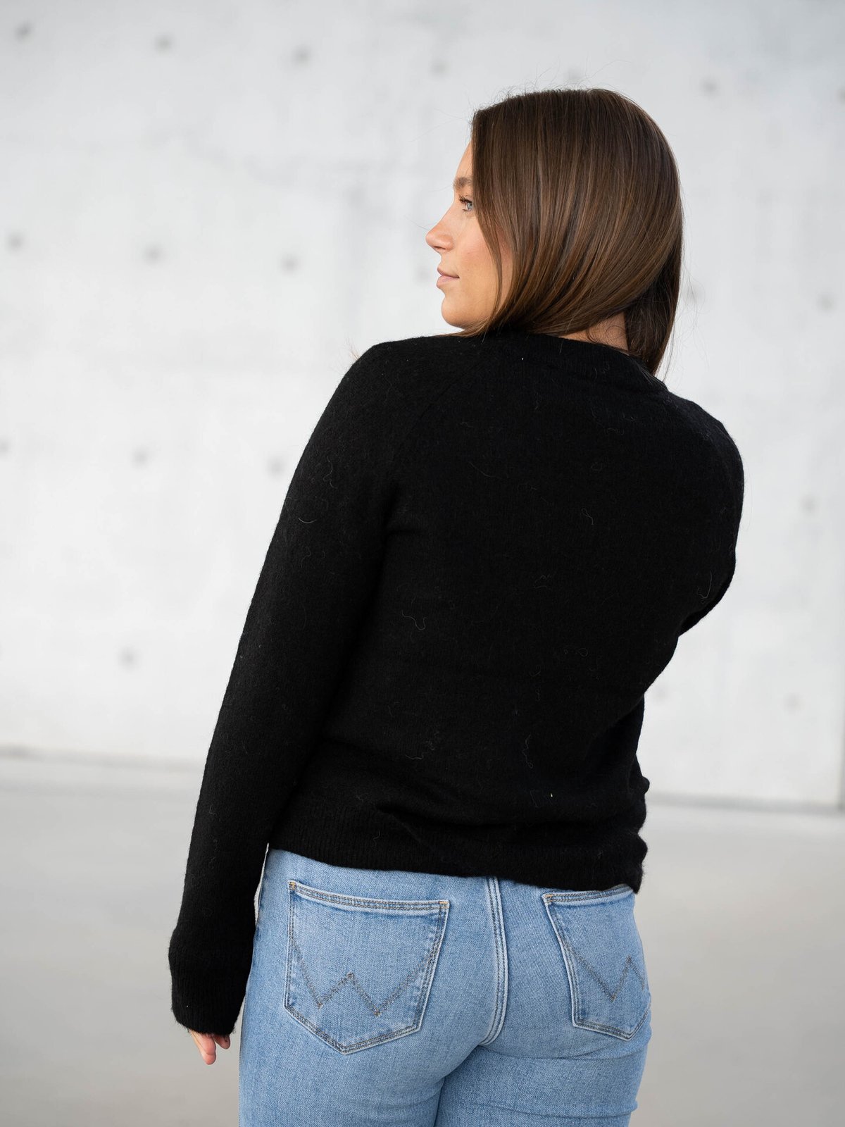 Selected Femme Lulu Long Sleeve Knit O-Neck Black