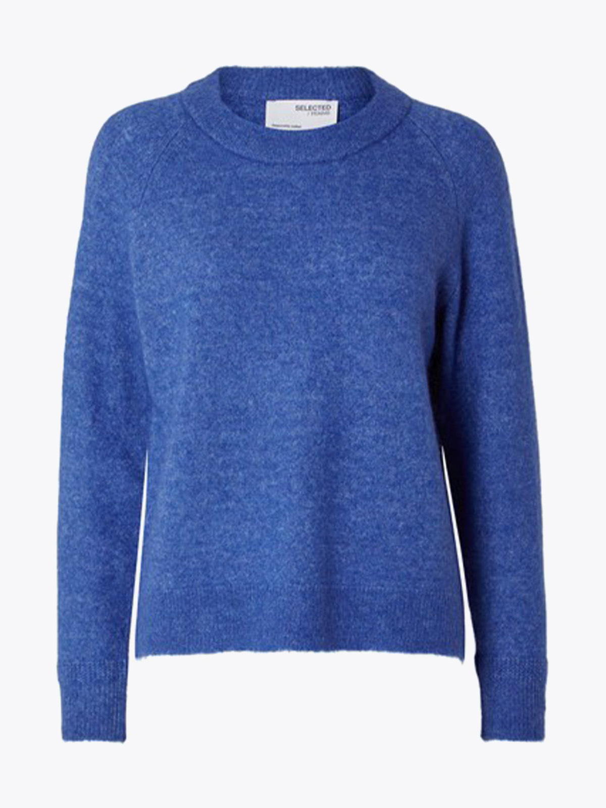 Selected Femme Lulu Long Sleeve Knit O-Neck Nebulas Blue
