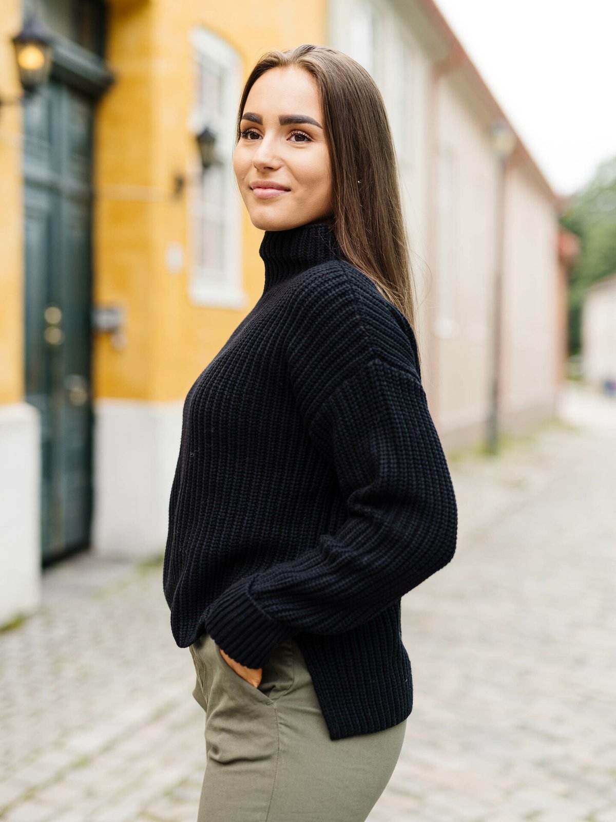 Selected Femme Selma Long Sleeve Knit Pullover Black