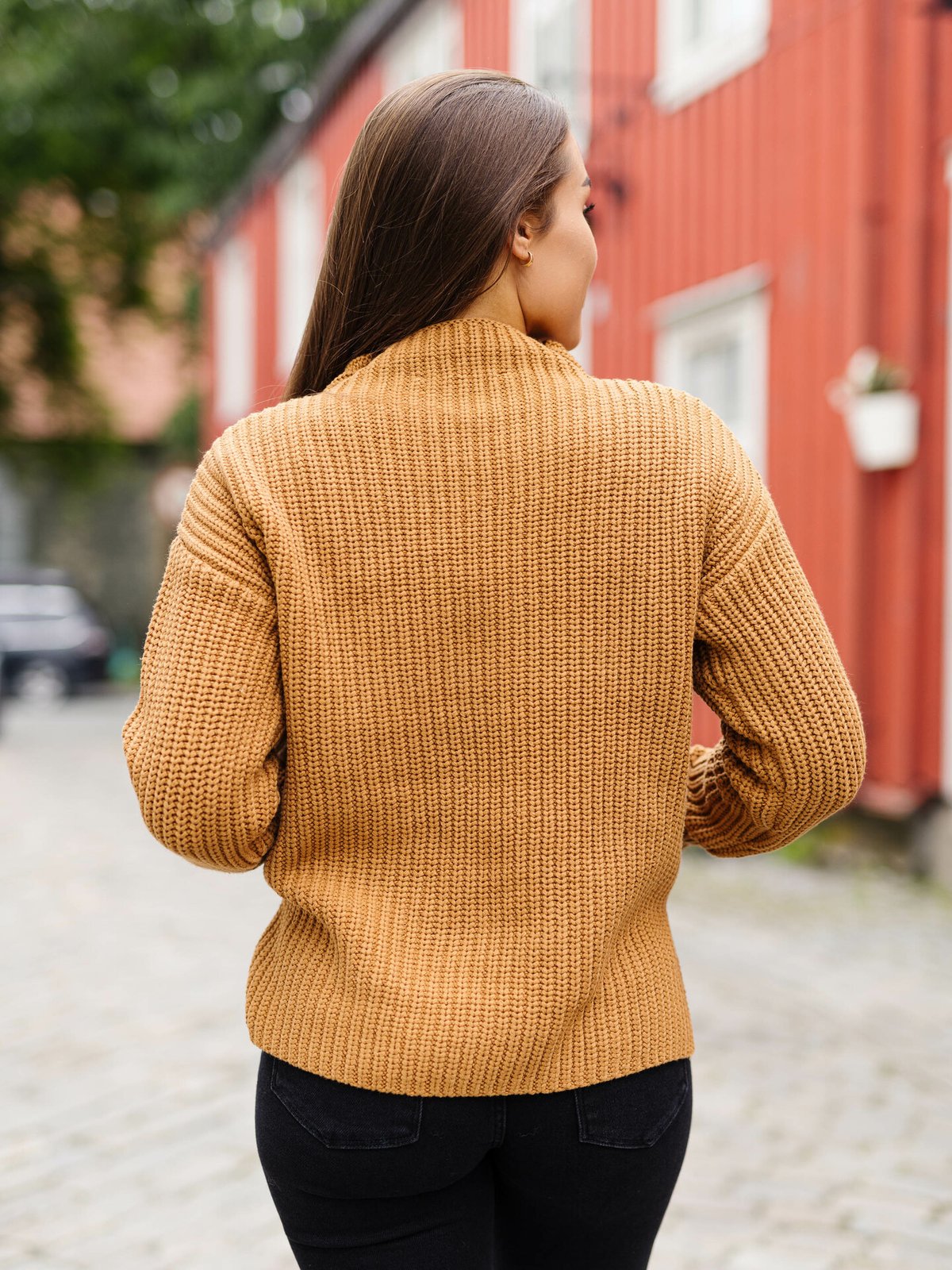 Selected Femme Selma Long Sleeve Knit Pullover Brown Sugar