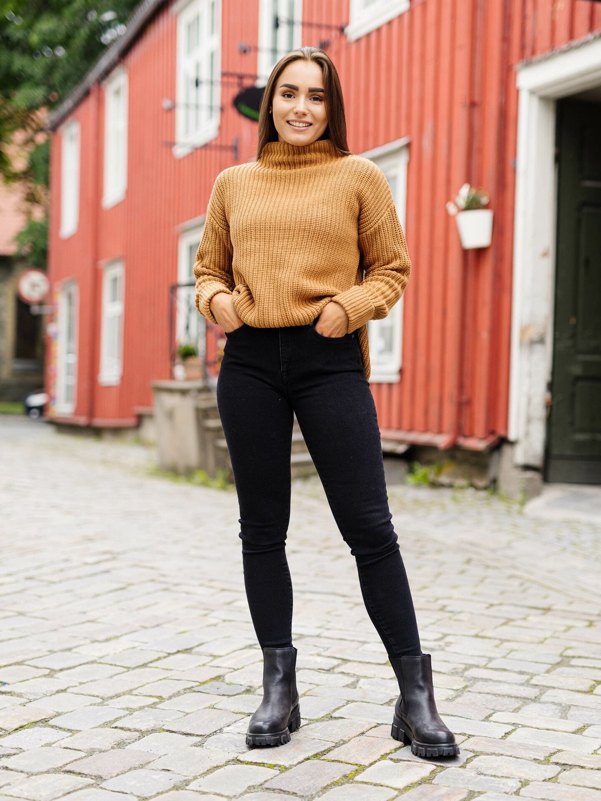 Selected Femme Selma Long Sleeve Knit Pullover Brown Sugar