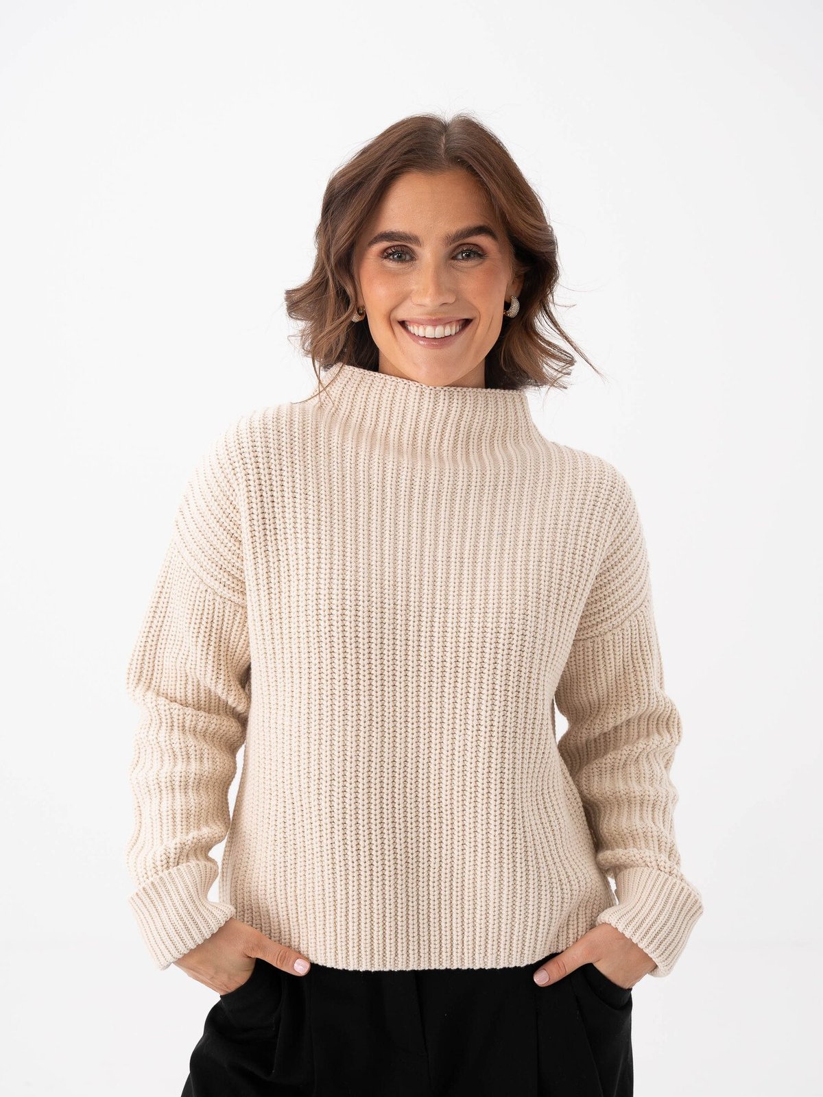 Selected Femme Selma Long Sleeve Knit Pullover Birch