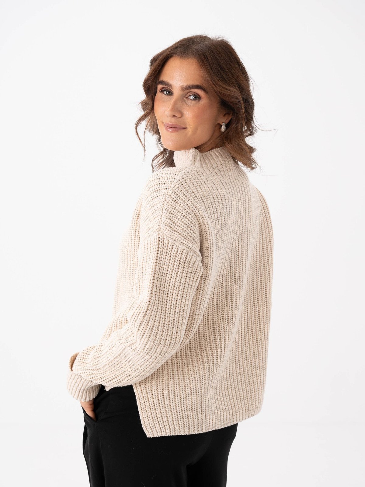 Selected Femme Selma Long Sleeve Knit Pullover Birch