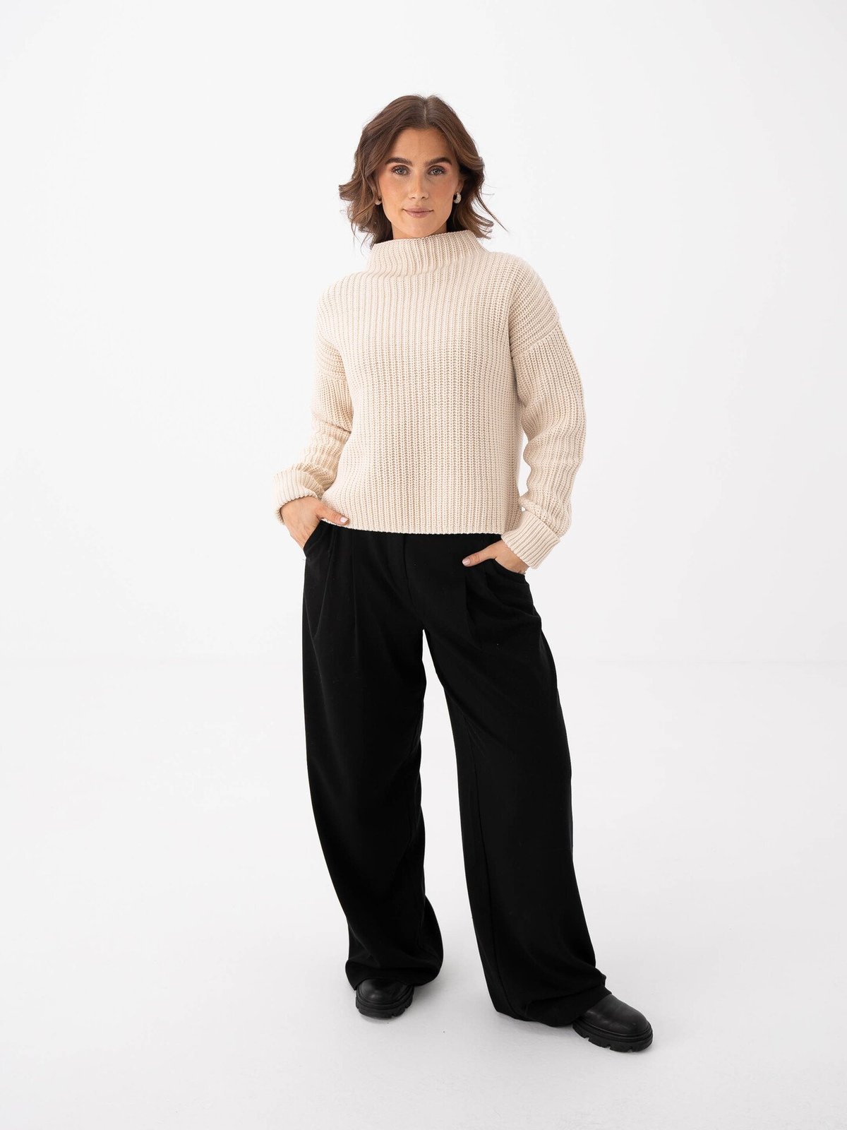 Selected Femme Selma Long Sleeve Knit Pullover Birch