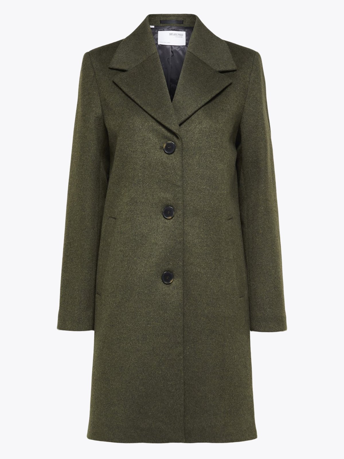 Selected Femme New Sasja Wool Coat Ivy Green melange