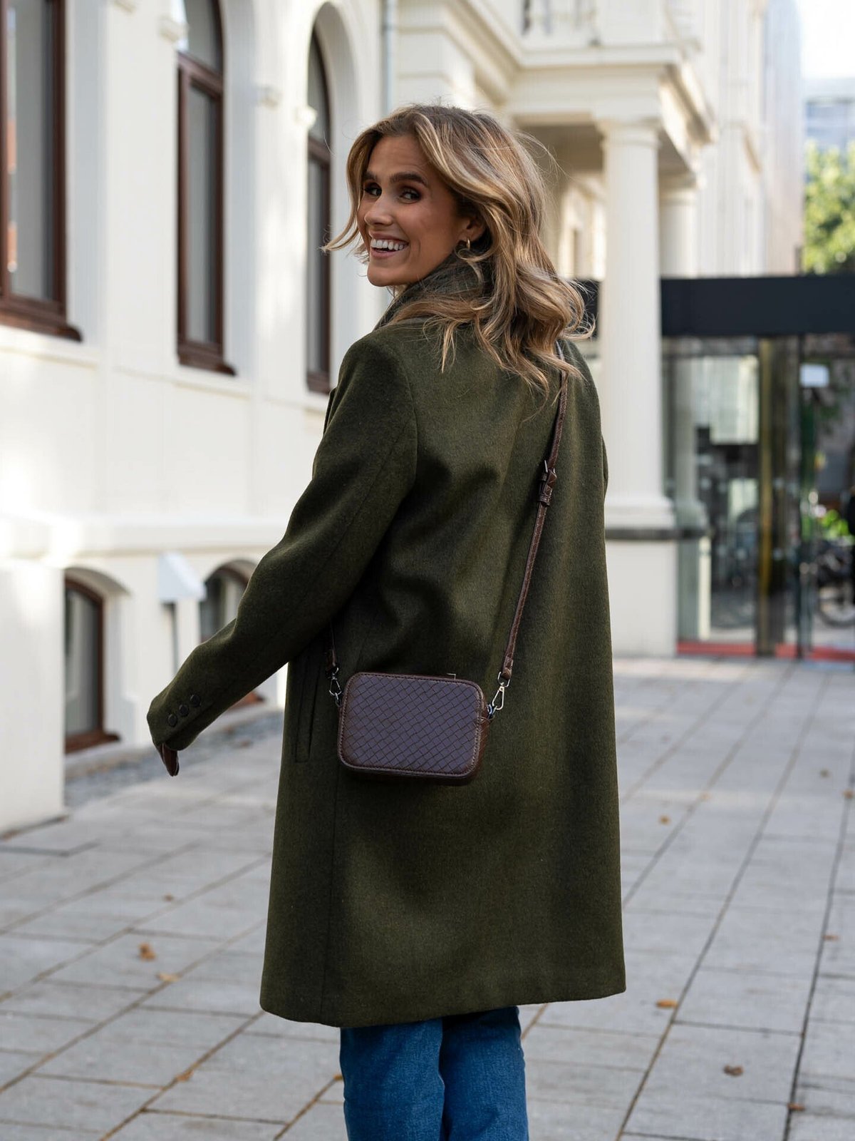 Selected Femme New Sasja Wool Coat Ivy Green melange