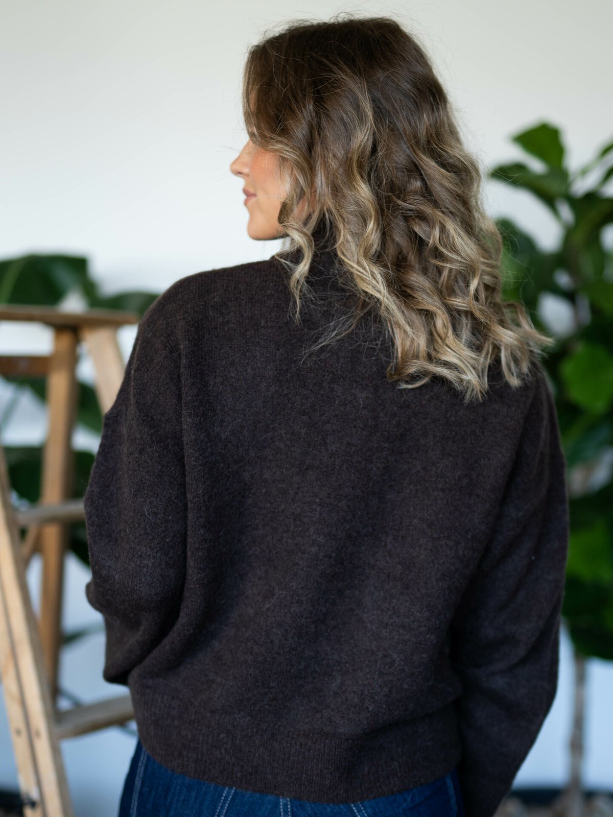 Selected Femme Sia Long Sleeve Knit Zipper Cardigan Java Melange