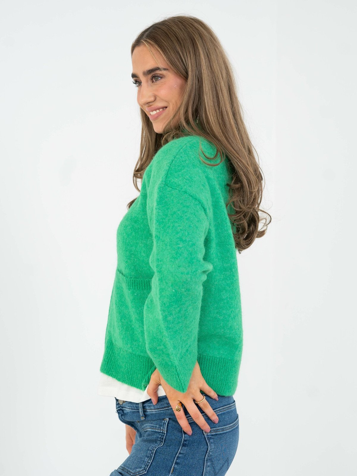 Selected Femme Sia Long Sleeve Knit Zipper Cardigan Jelly Bean Melange