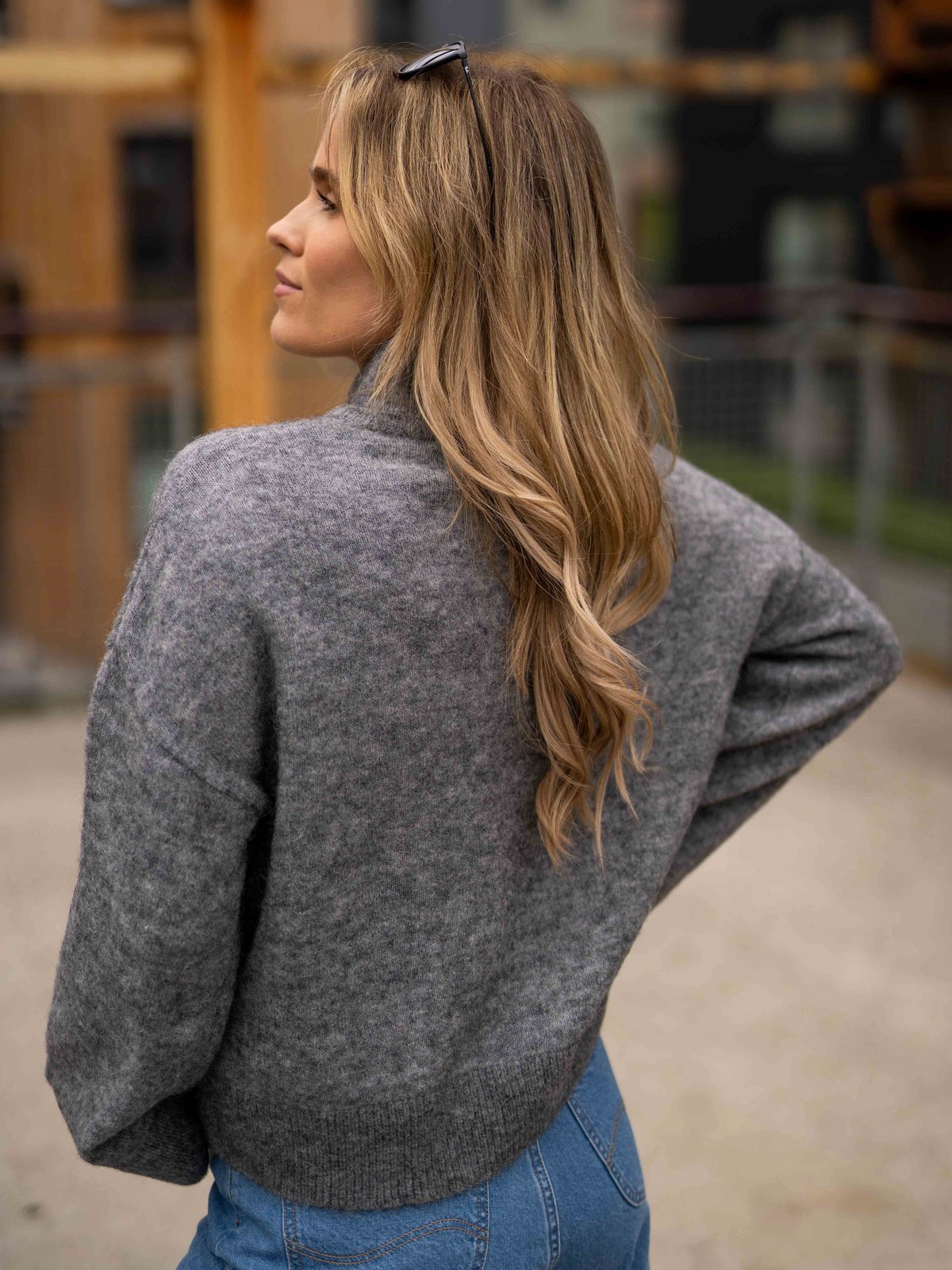 Selected Femme Sia Long Sleeve Knit Zipper Cardigan Medium Grey Melange