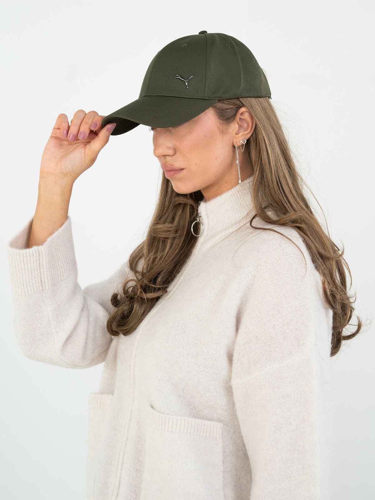 Selected Femme Sia Long Sleeve Knit Zipper Cardigan Snow White Melange