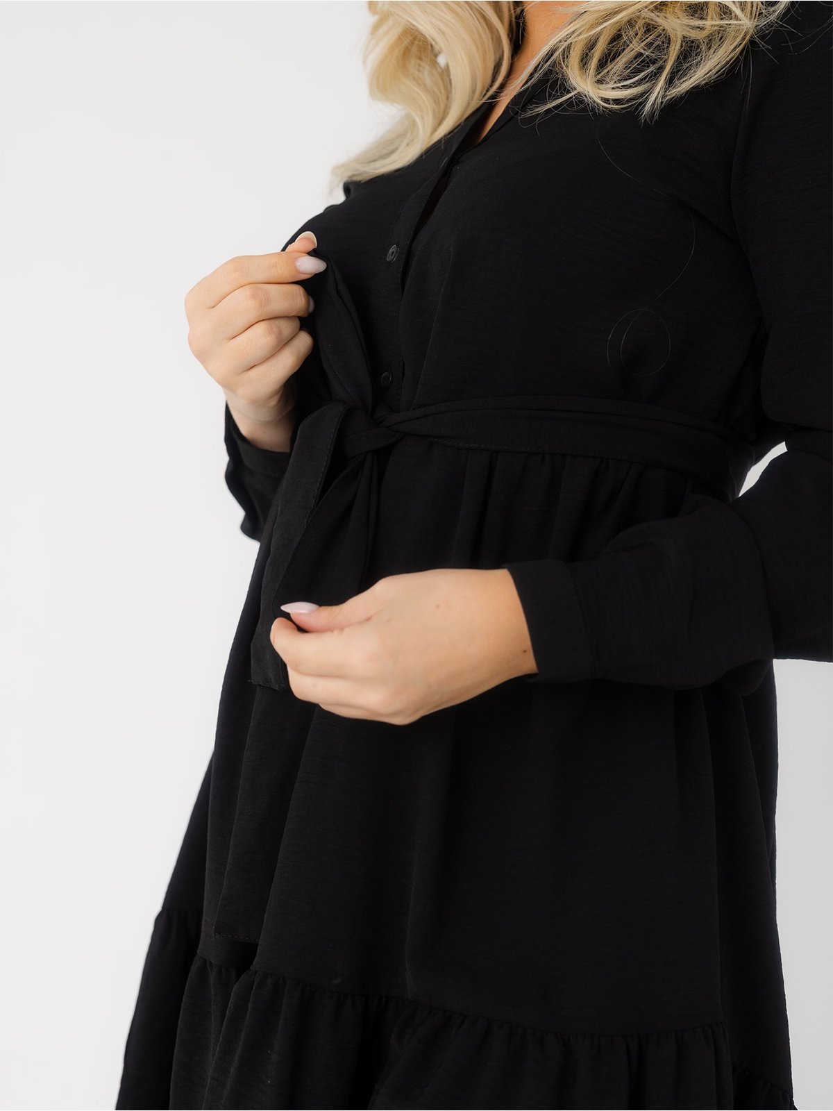 Selected Femme Mivia Long Sleeve Short Dress Black