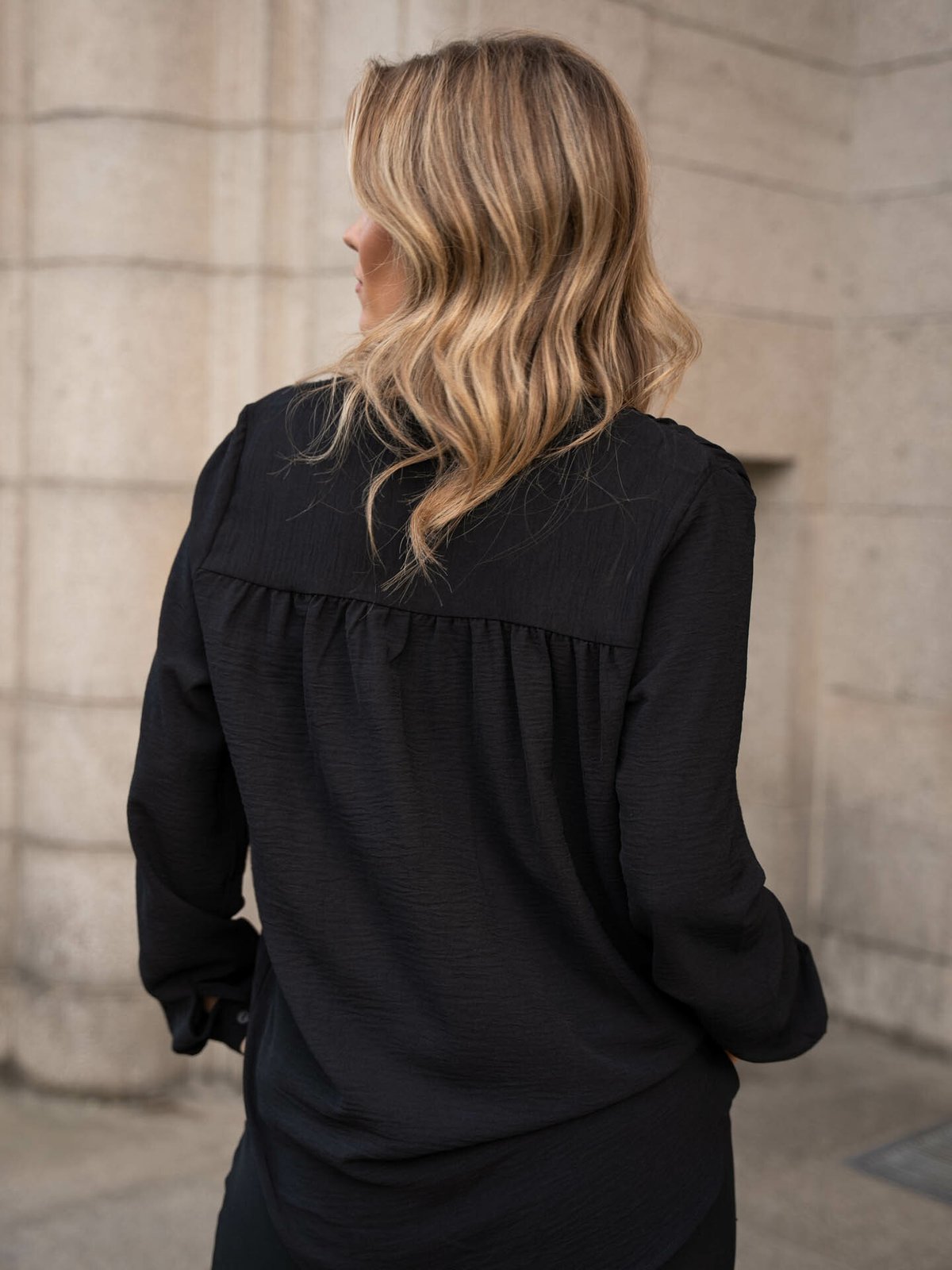 Selected Femme Mivia Long Sleeve Top Black