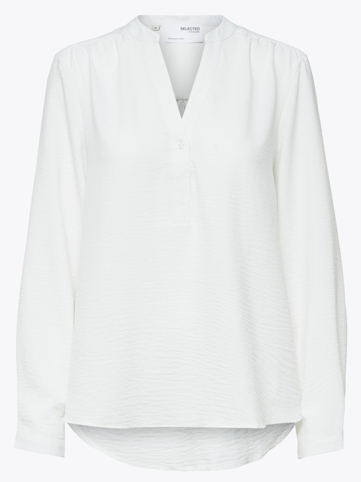 Selected Femme Mivia Long Sleeve Top Snow White