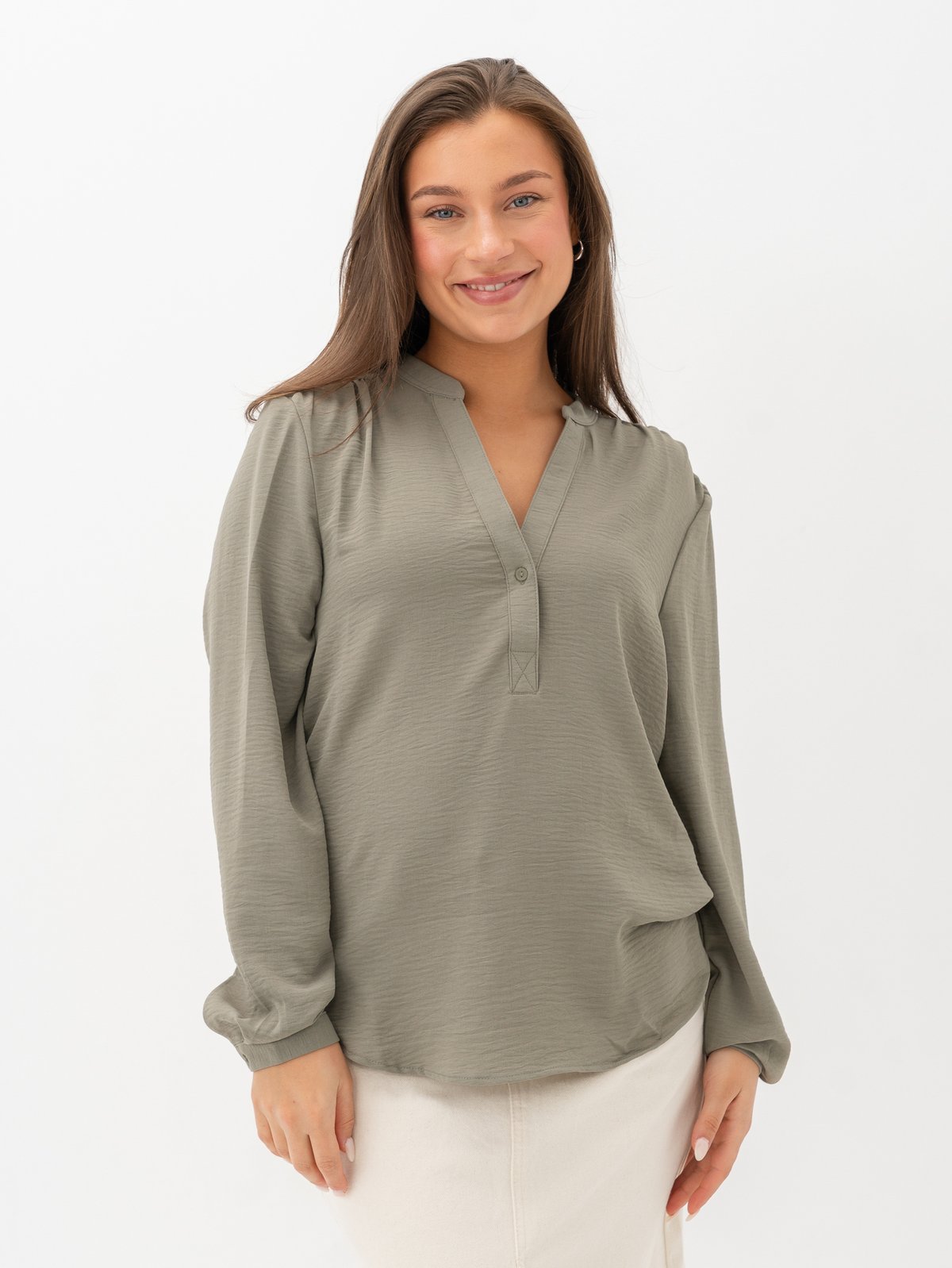 Selected Femme Mivia Long Sleeve Top Vetiver