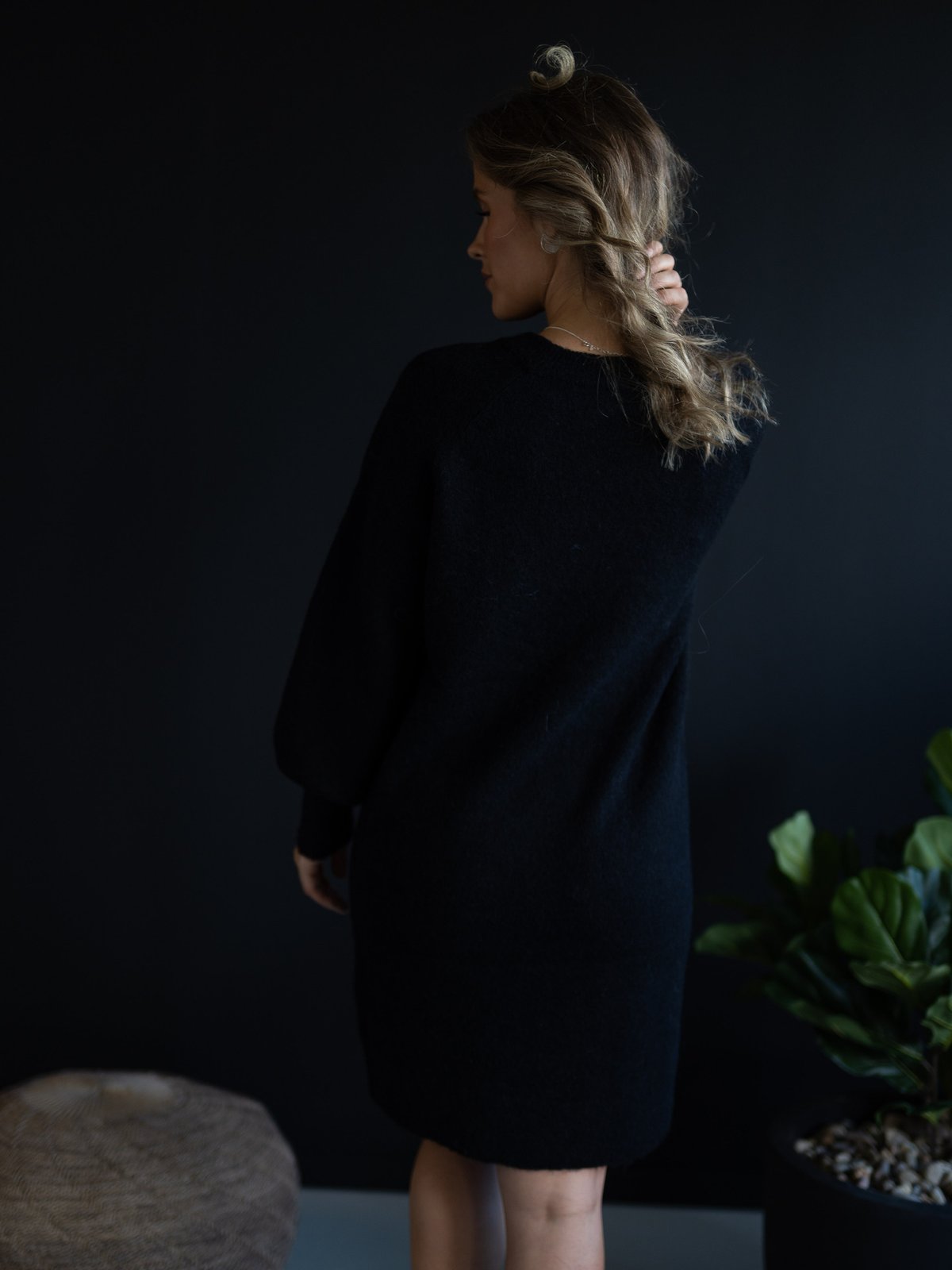 Selected Femme Lulu Long Sleeve Knit Dress O-Neck Black