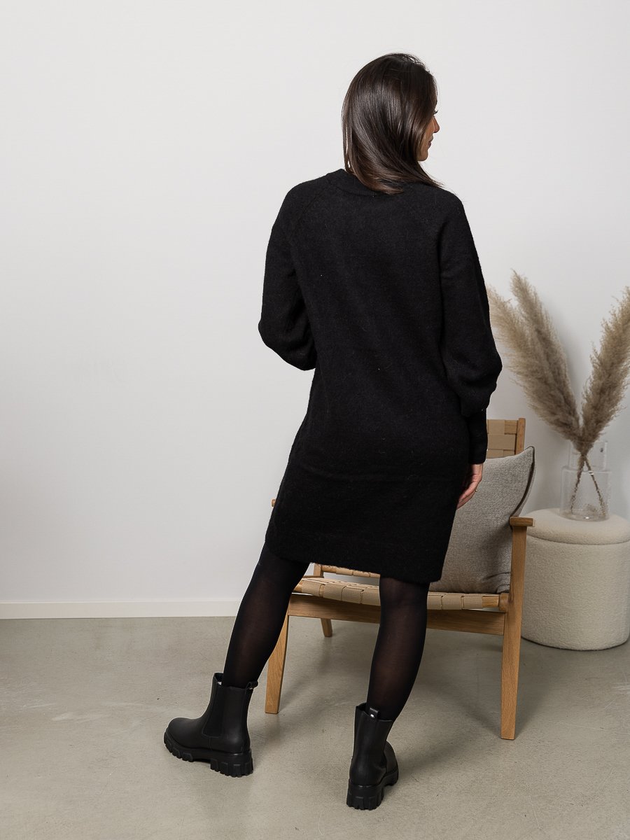 Selected Femme Lulu Long Sleeve Knit Dress O-Neck Black