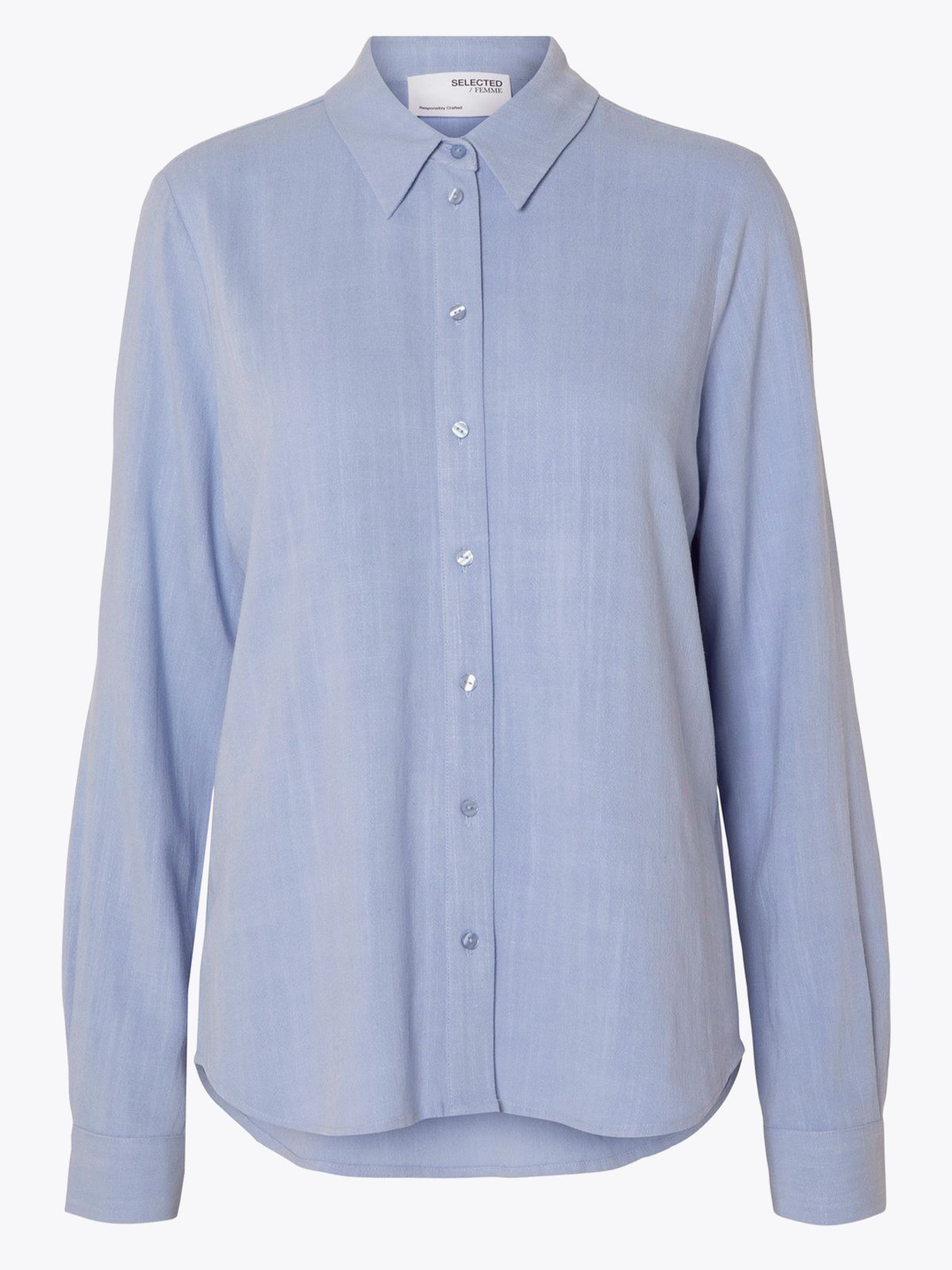 Selected Femme Viva Long Sleeve Sun Shirt Blue Heron