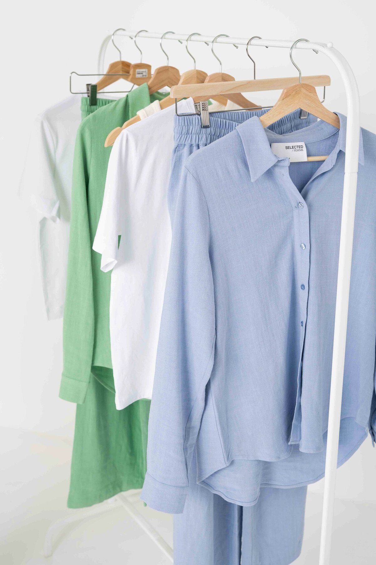 Selected Femme Viva Long Sleeve Sun Shirt Blue Heron