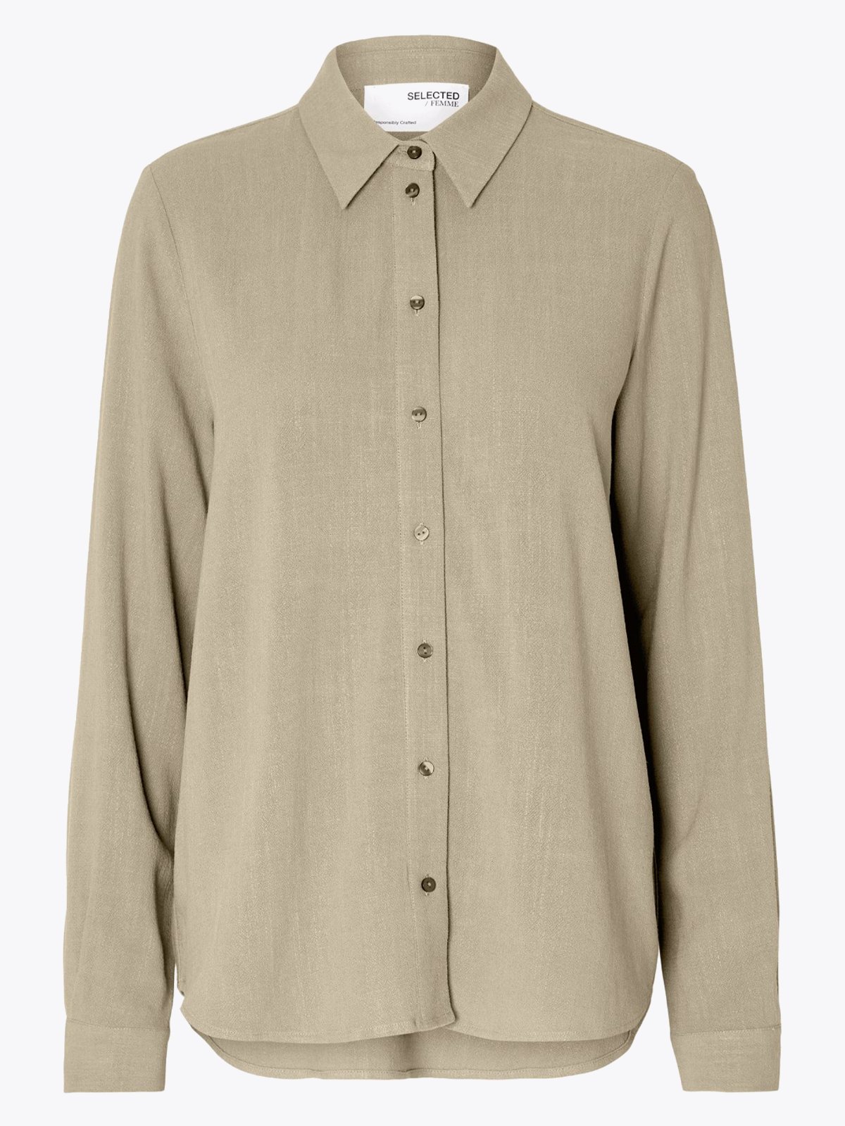 Selected Femme Viva Long Sleeve Sun Shirt Greige