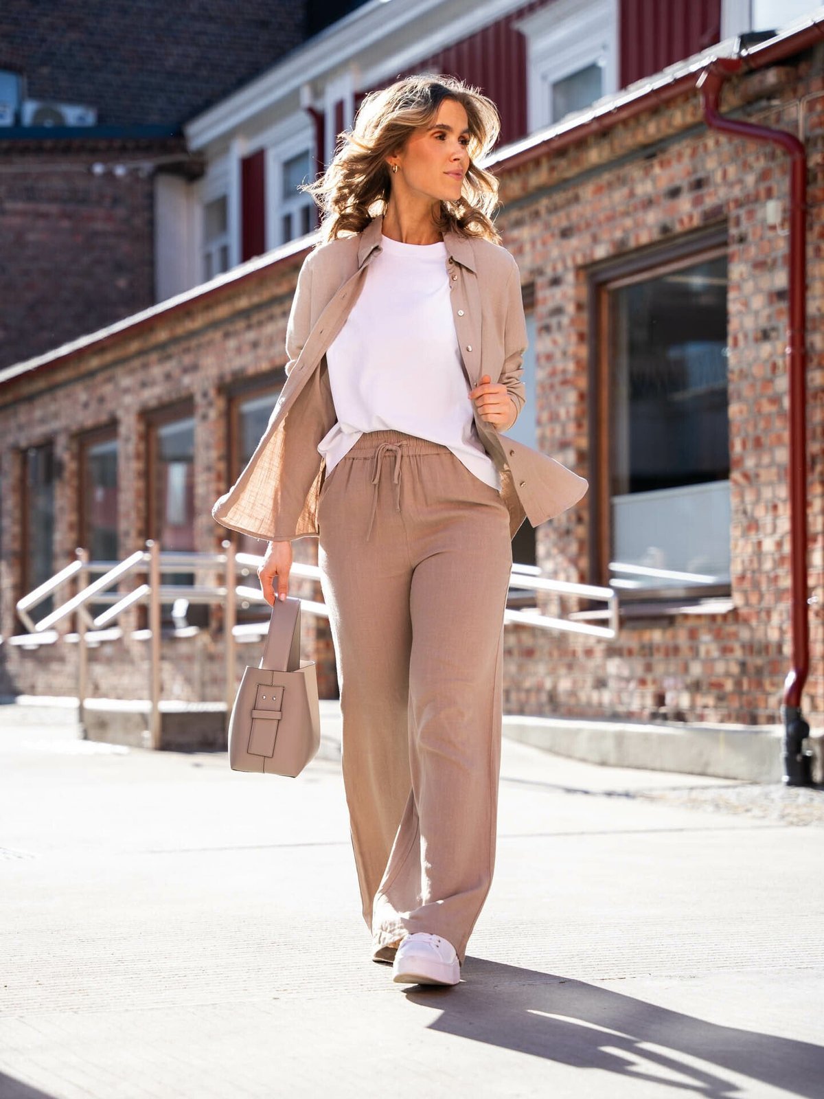 Selected Femme Viva Long Sleeve Sun Shirt Greige