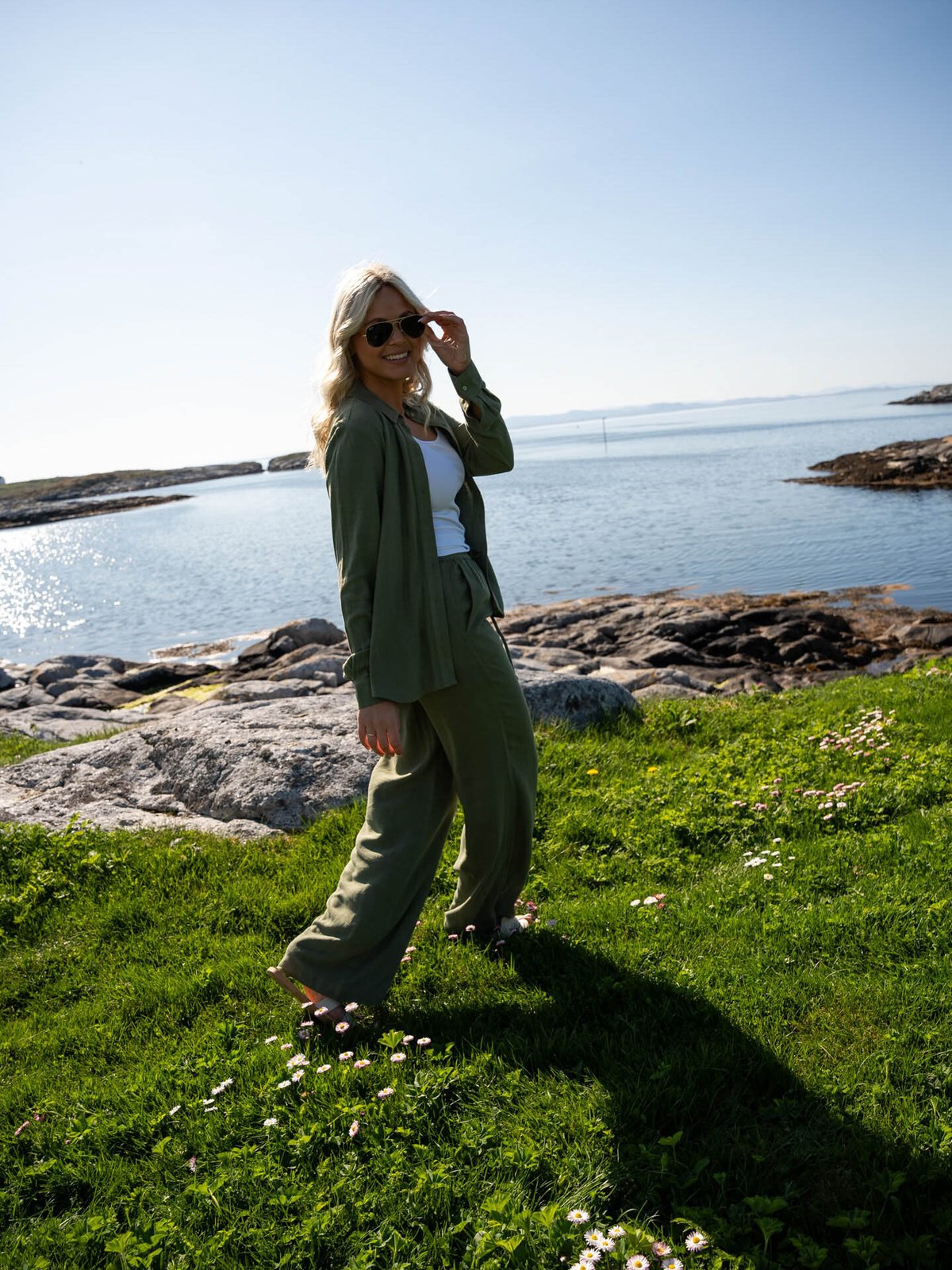 Selected Femme Viva Long Sleeve Sun Shirt Olivine